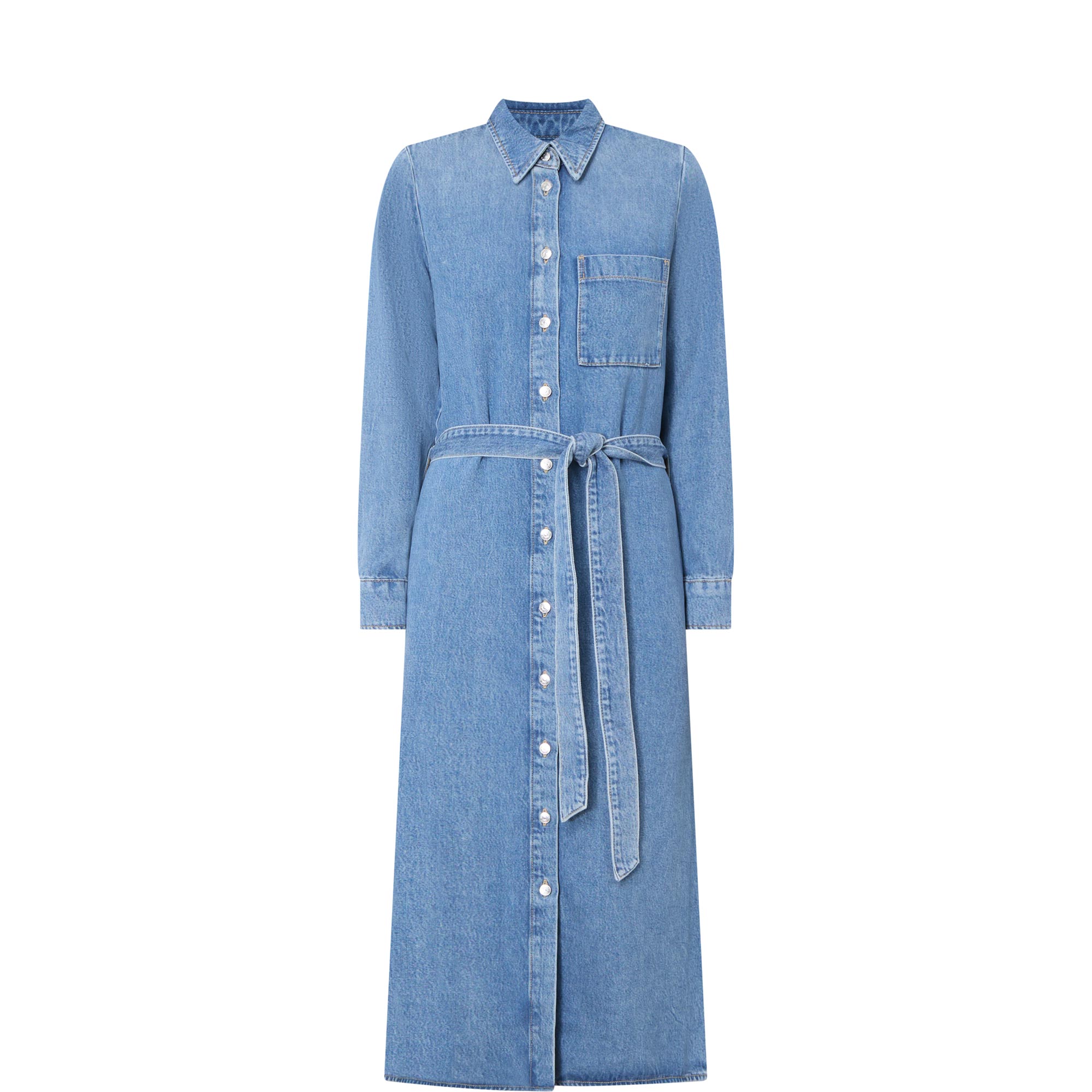 Belted Denim Shirt Dress