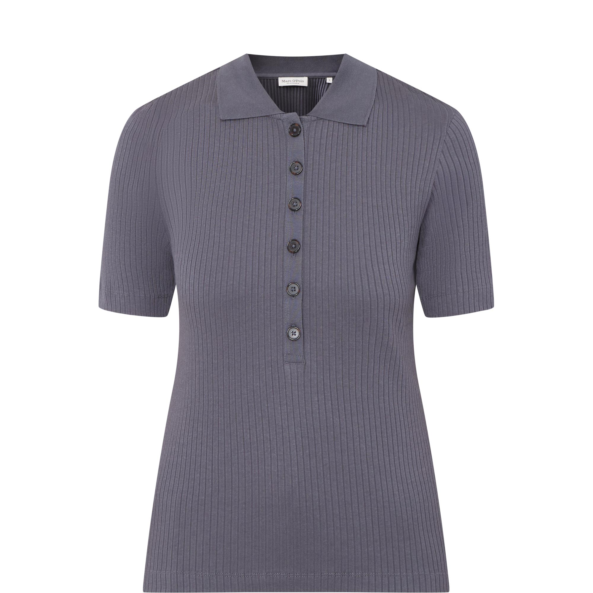 Rib Knit Polo Shirt