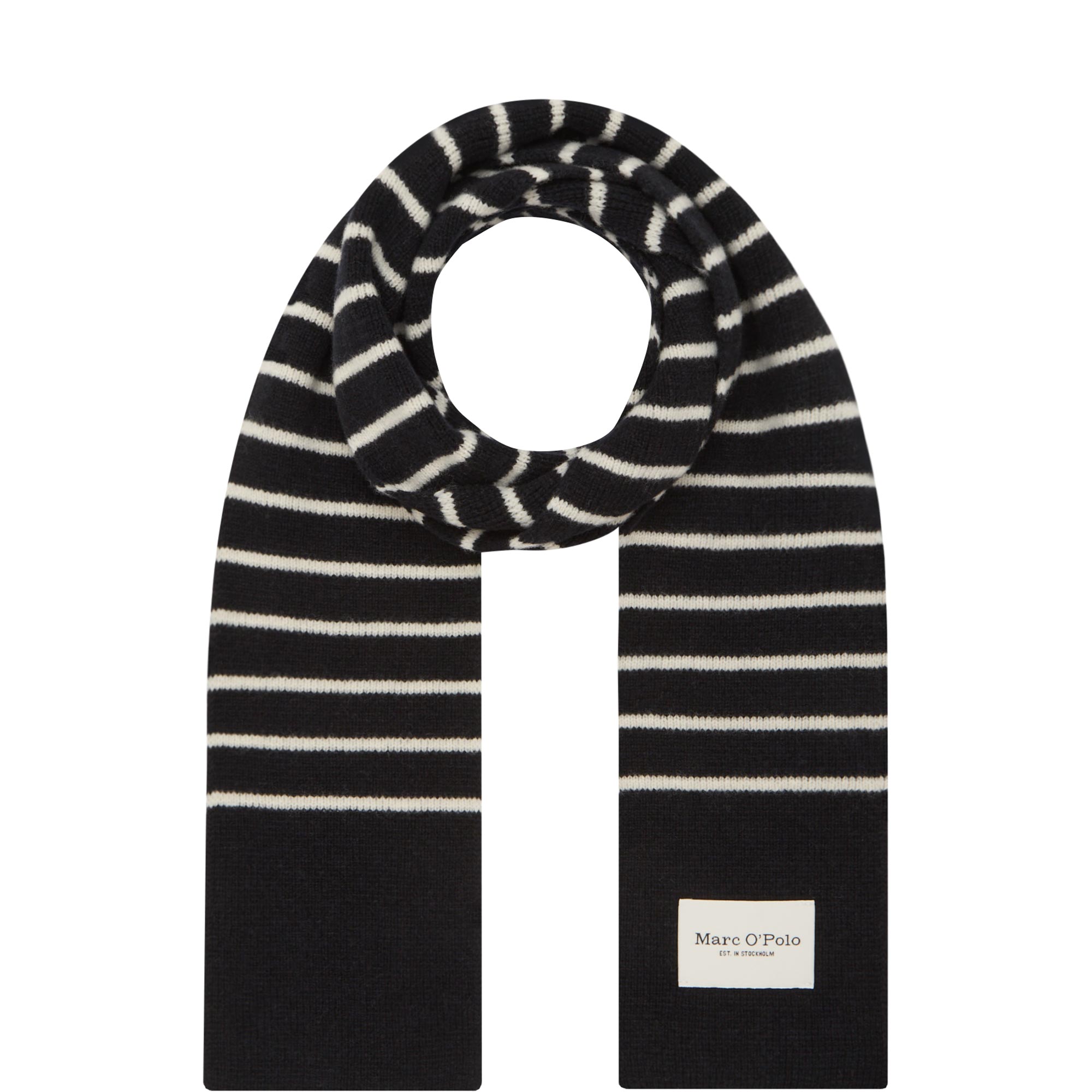 Logo Striped Oblong Knit Scarf