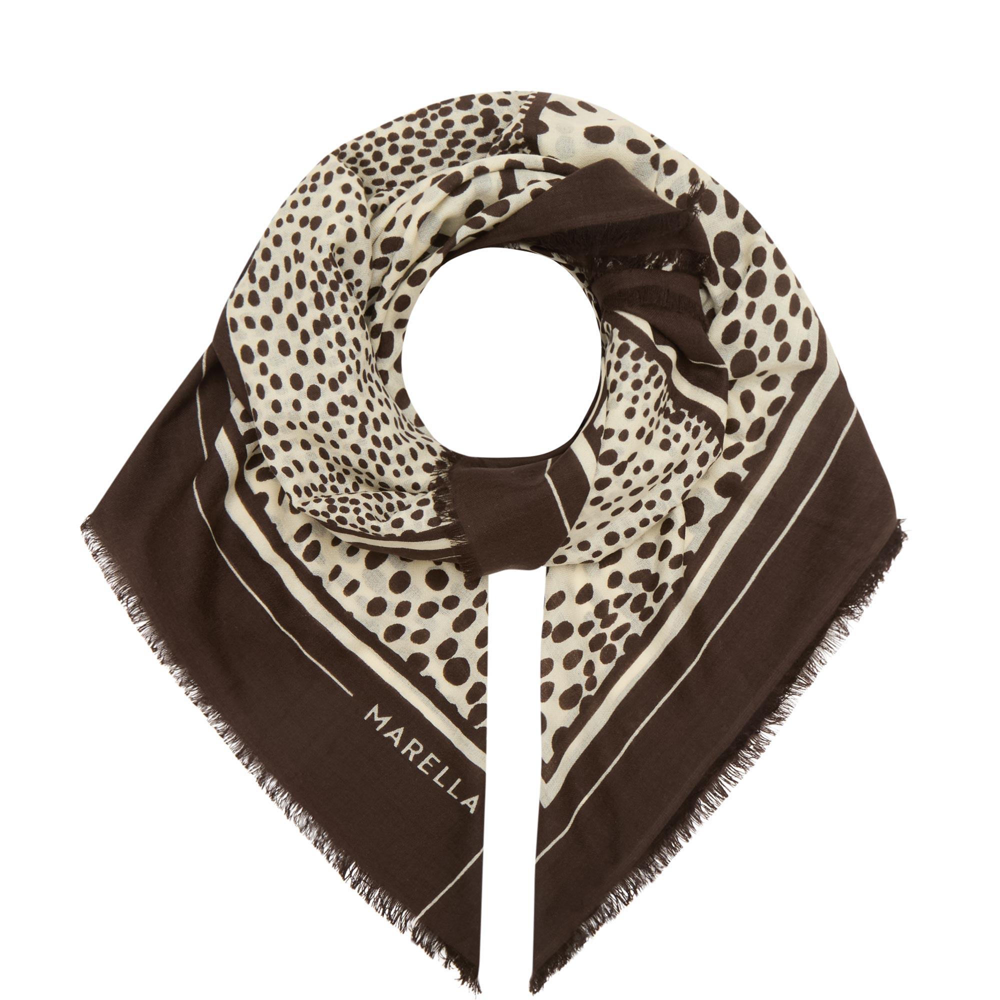 Abstract Print Woven Square Scarf