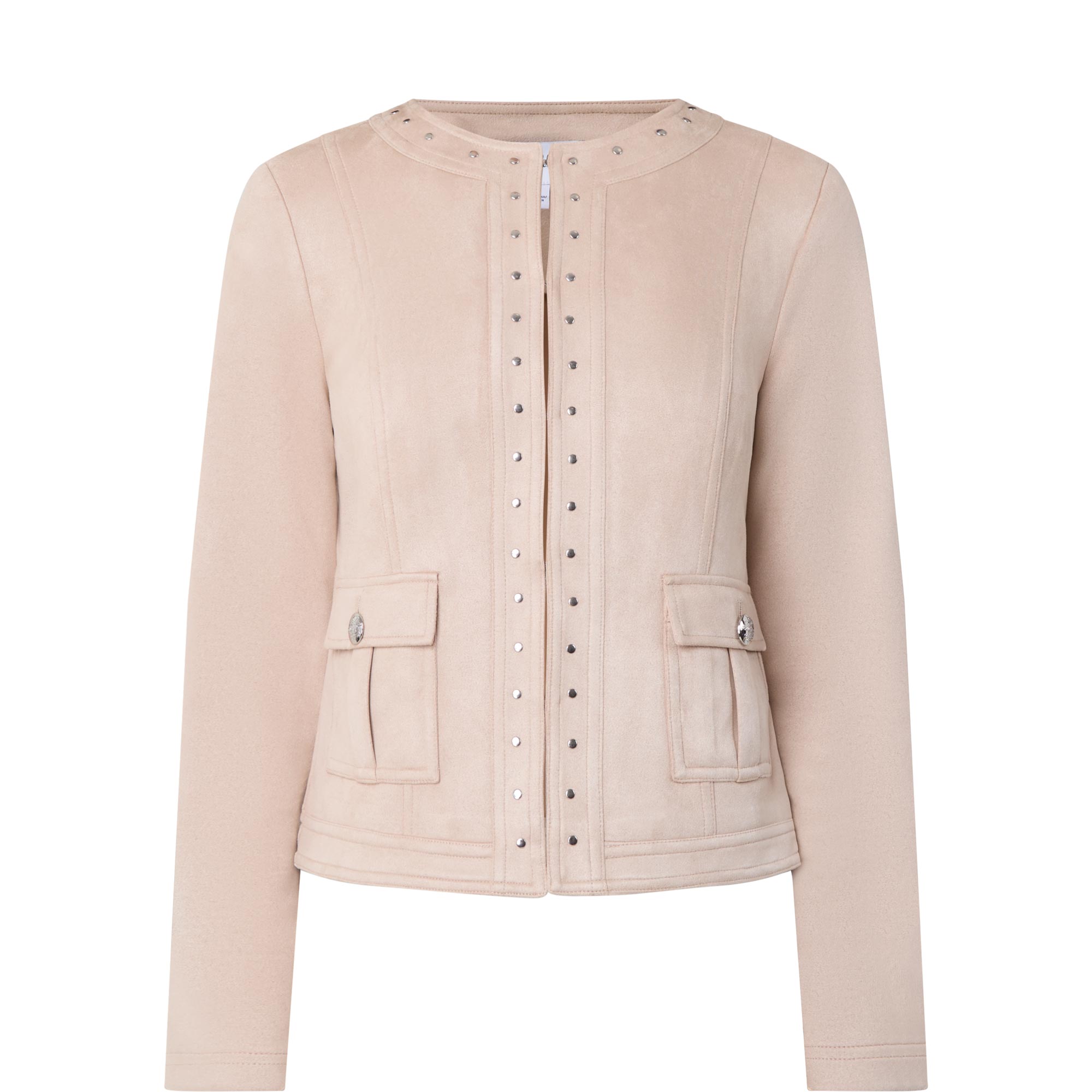 Studded Faux Suede Jacket