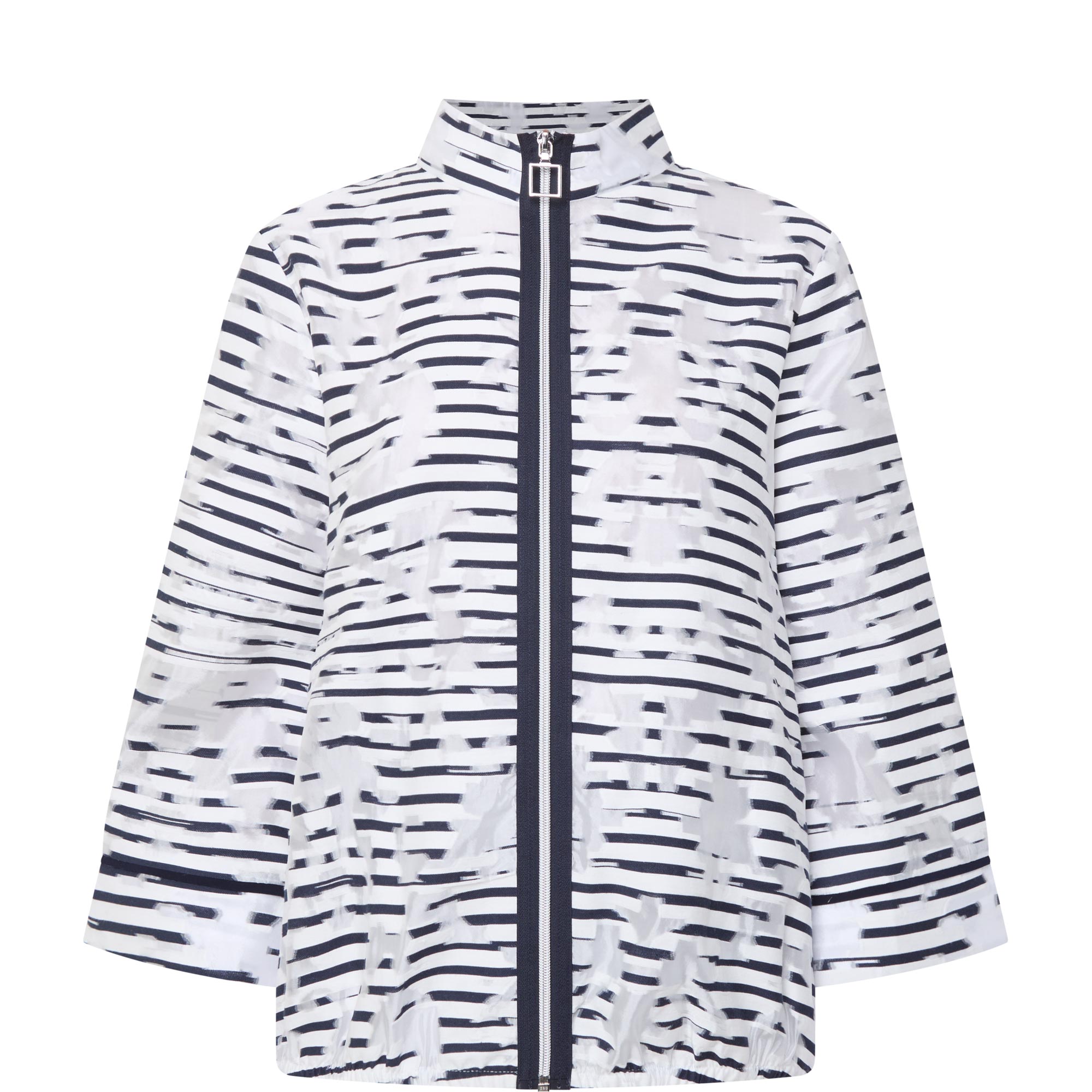 Striped Zip Windbreaker
