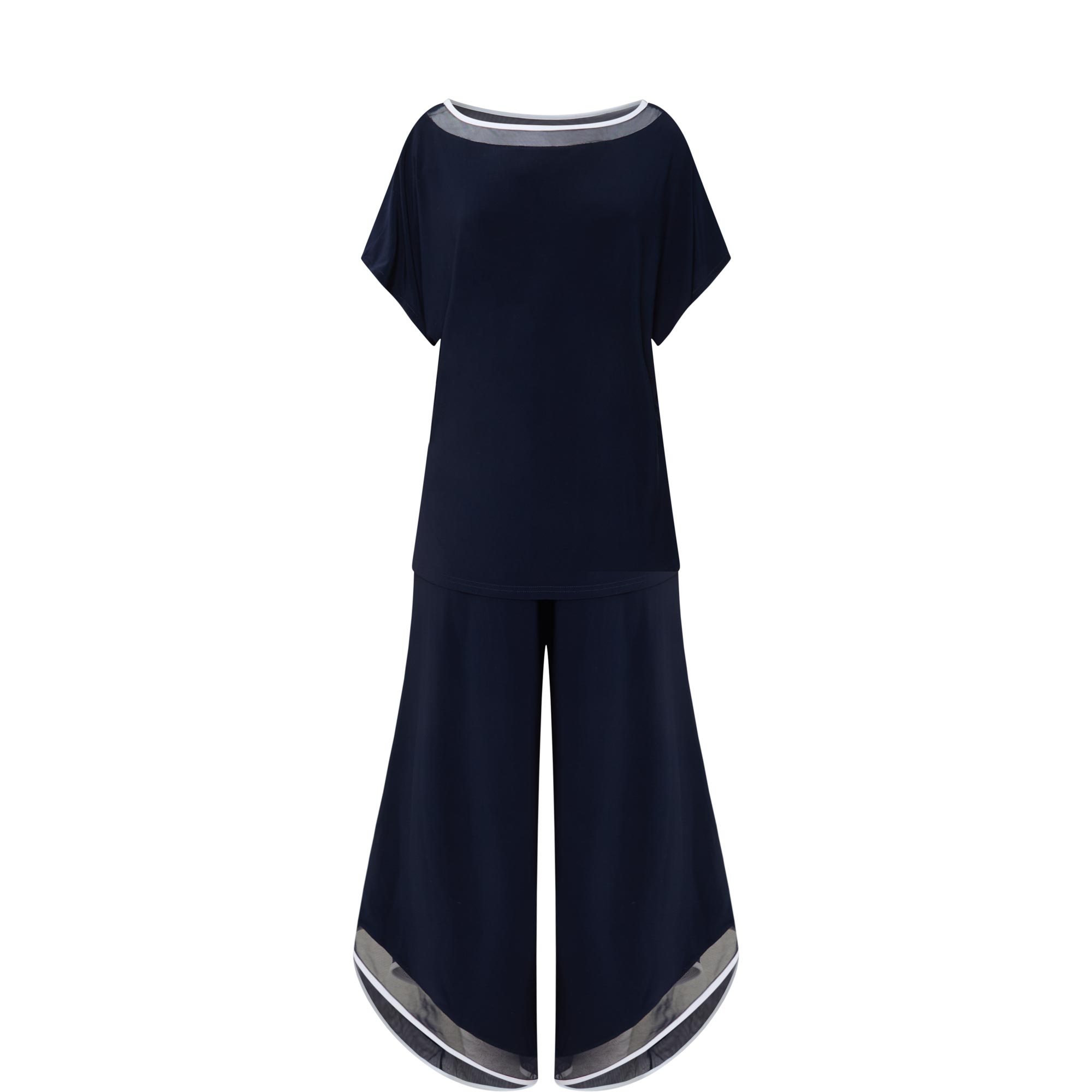 Contrast Trim Georgette Jumpsuit