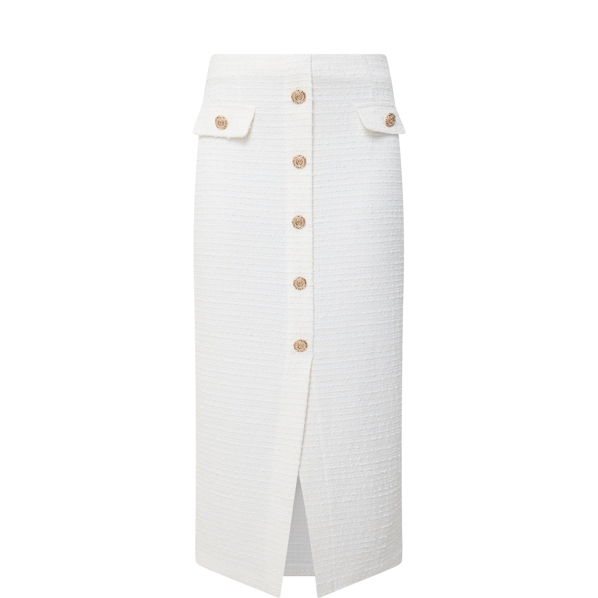 Boucle High-Waist A-line Skirt