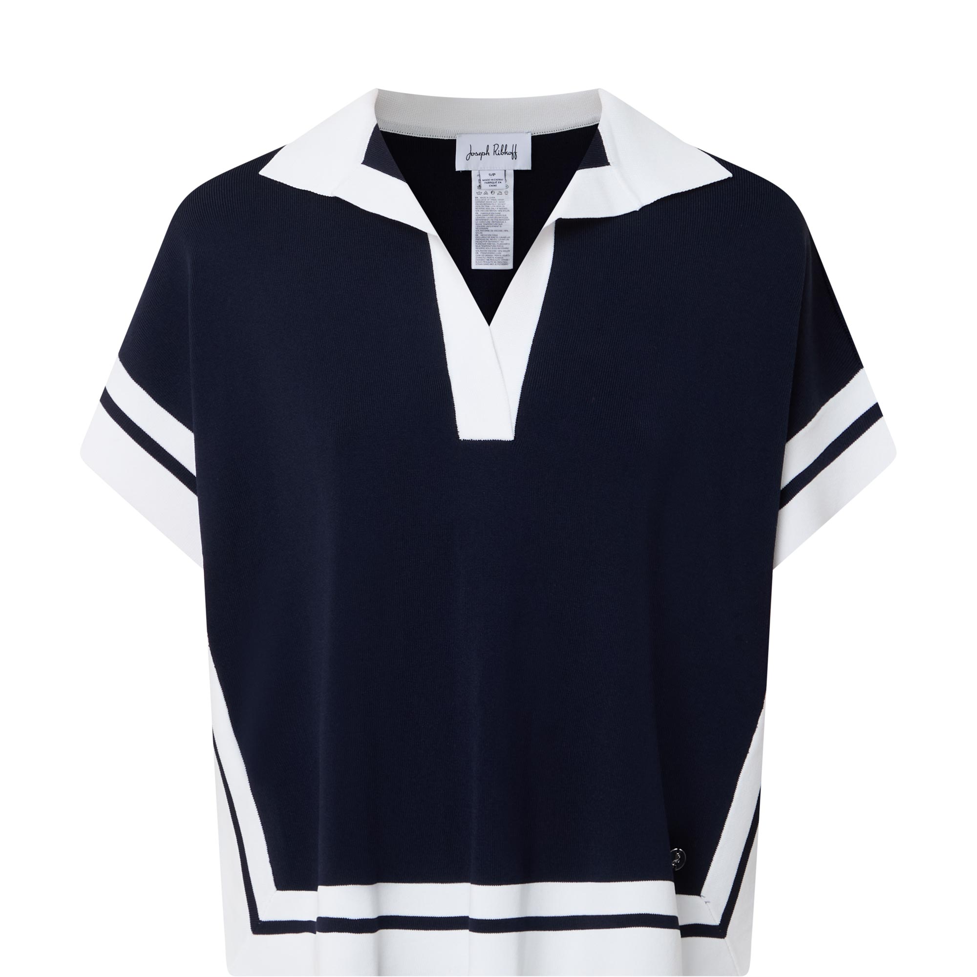 Contrast Trim Polo Sweater