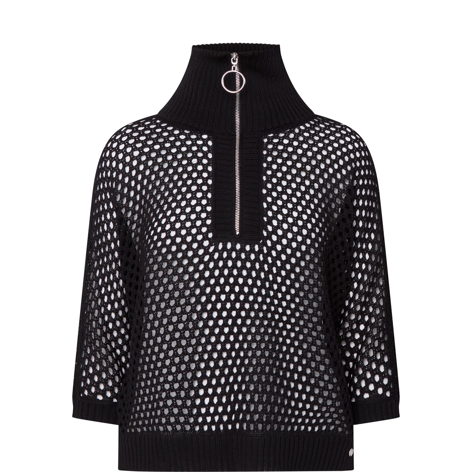 Open Stitch Half Zip Sweater