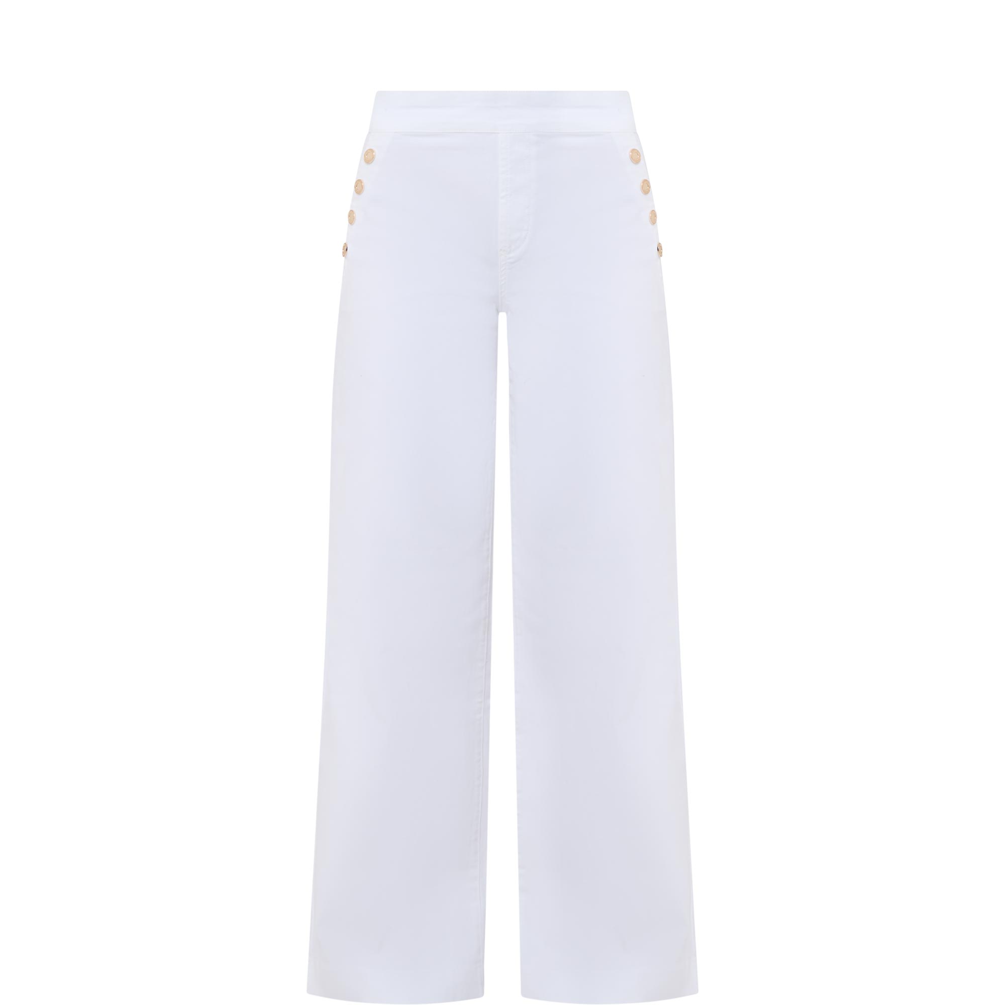 Button Front Wide Leg Trousers