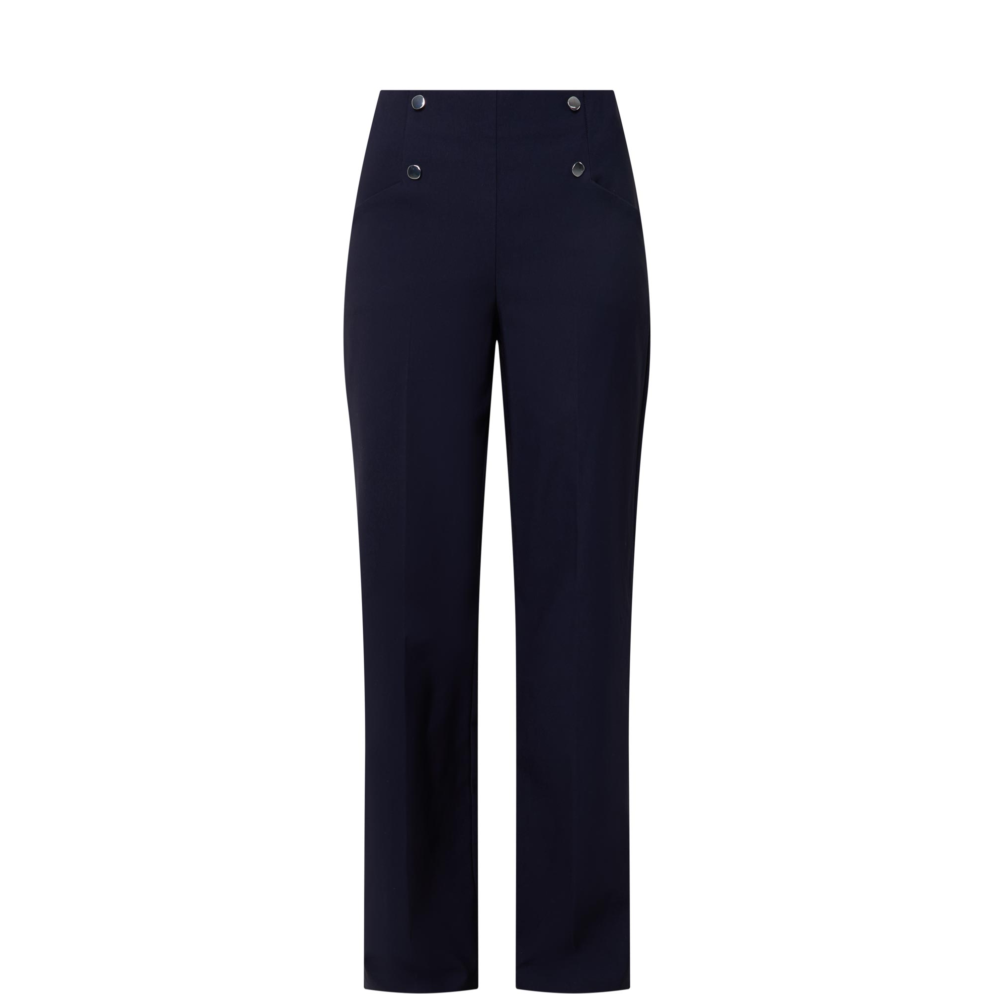 Button Front Wide Leg Trousers