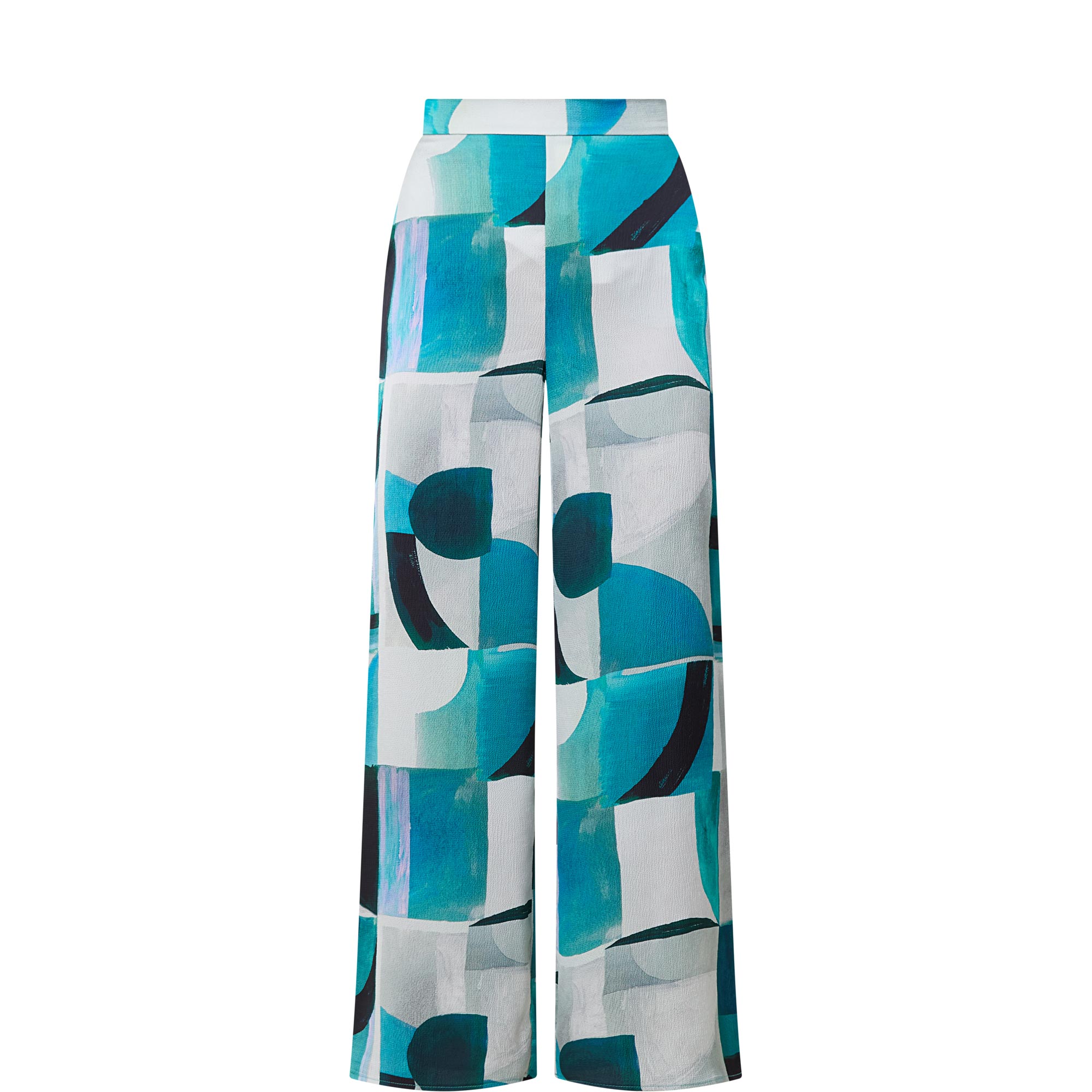 Printed Mid-Rise Flared Leg Trousers