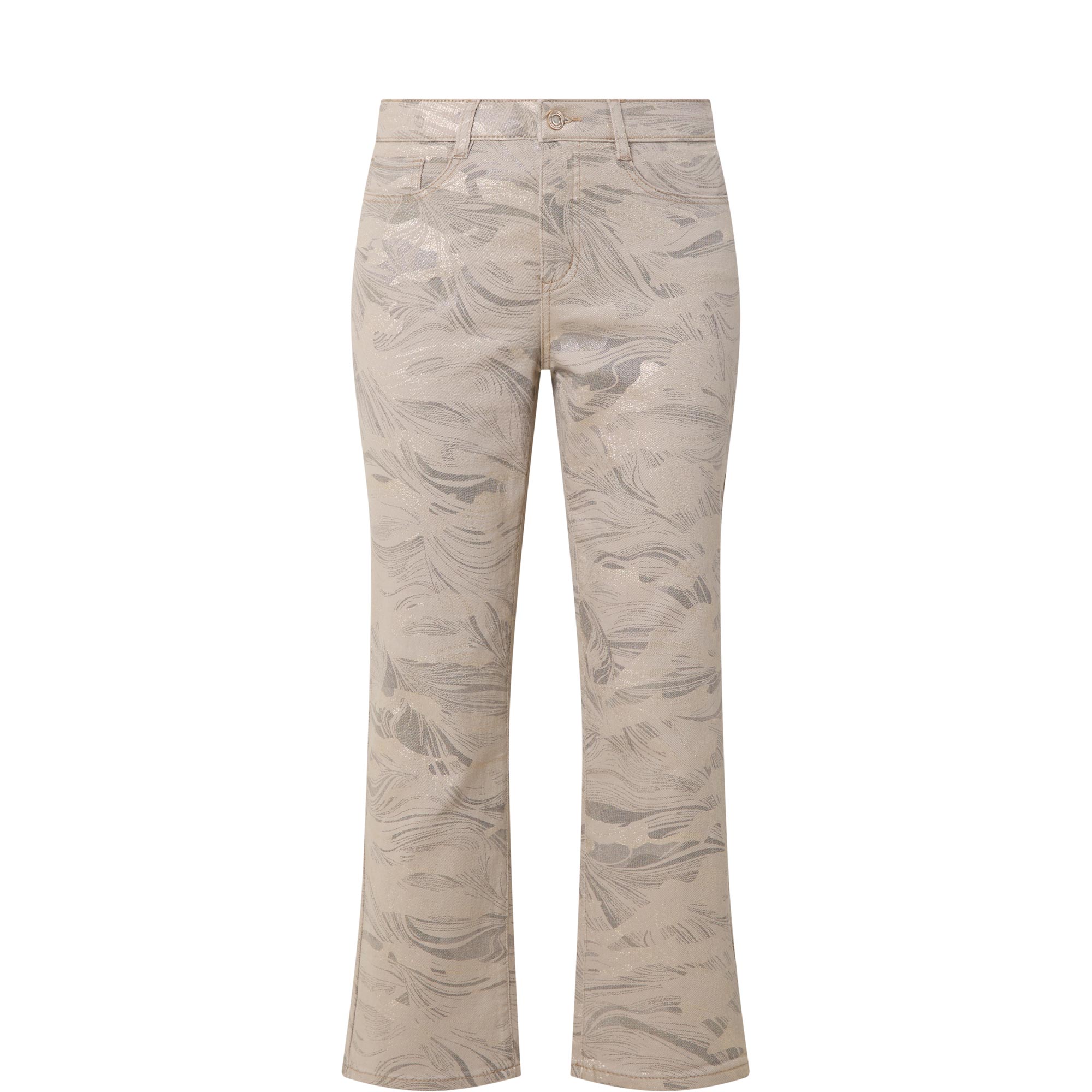 Printed Mid-Rise Straight Leg Jeans