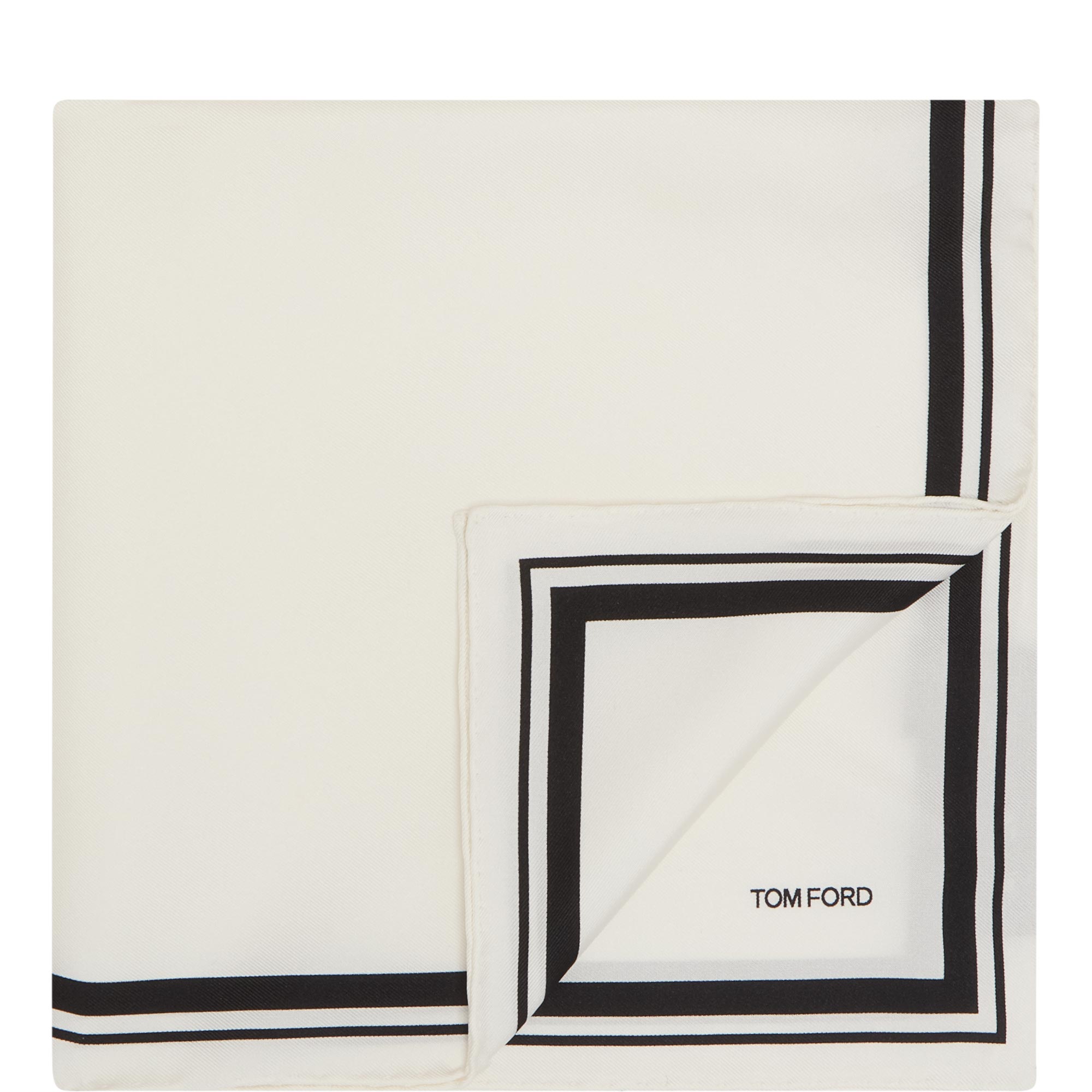 Logo Tipped Silk Pocket Square