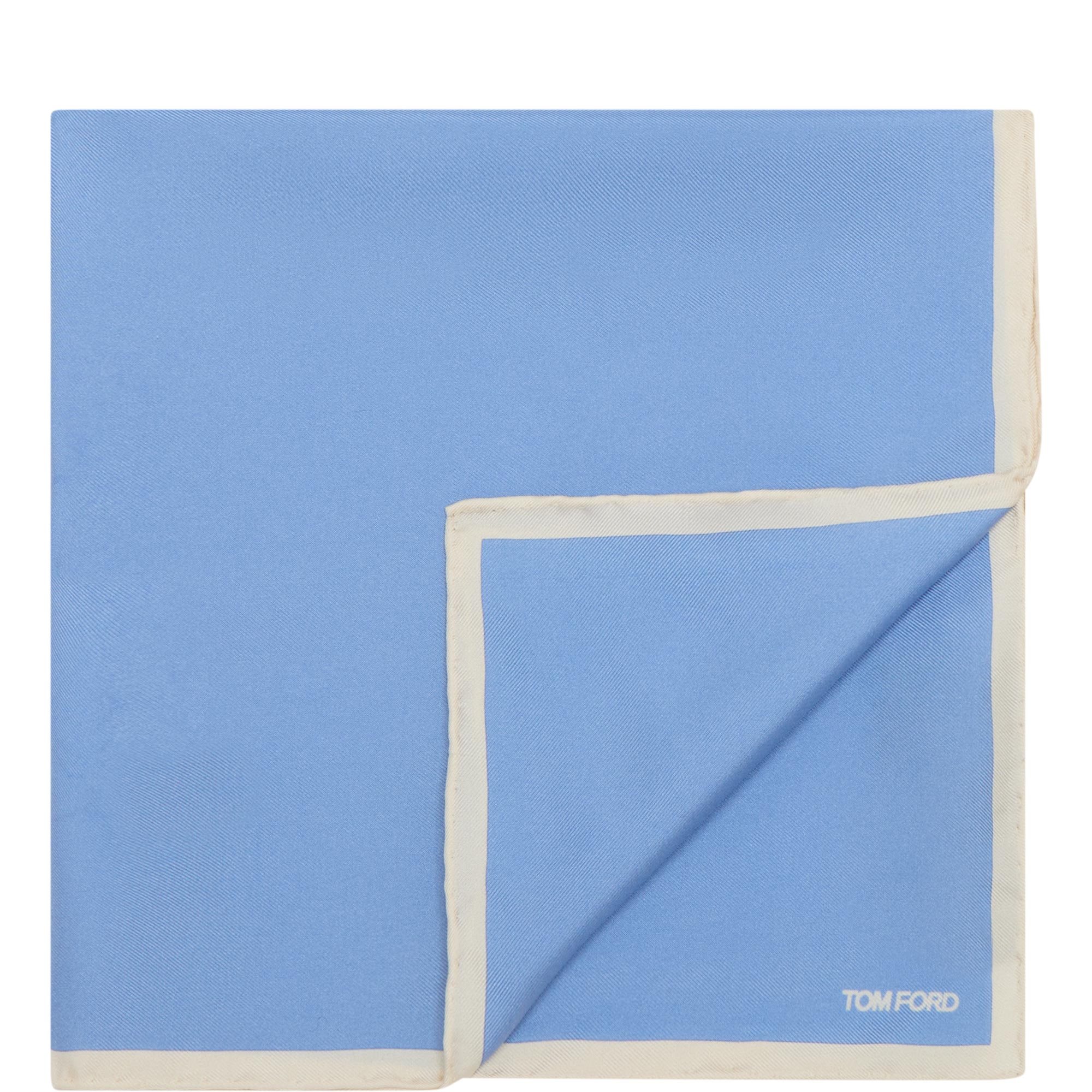 Logo Contrast Trim Silk Pocket Square