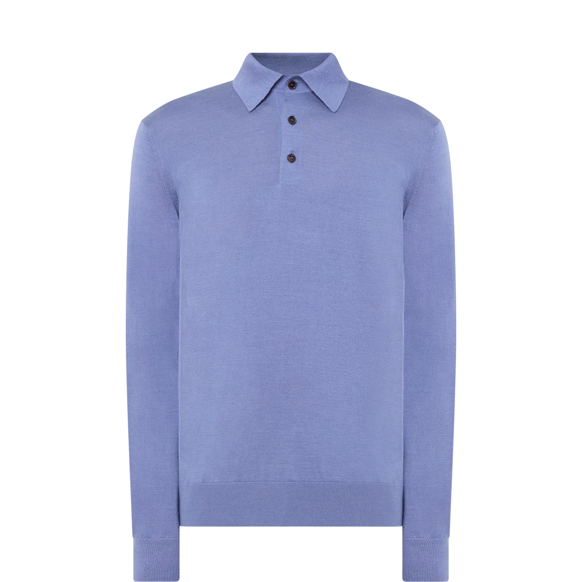 Cashmere-Silk Long-Sleeved Polo Shirt