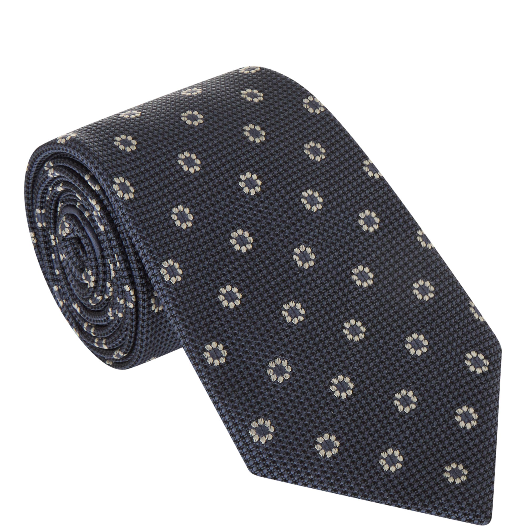 Floral Check Silk Tie