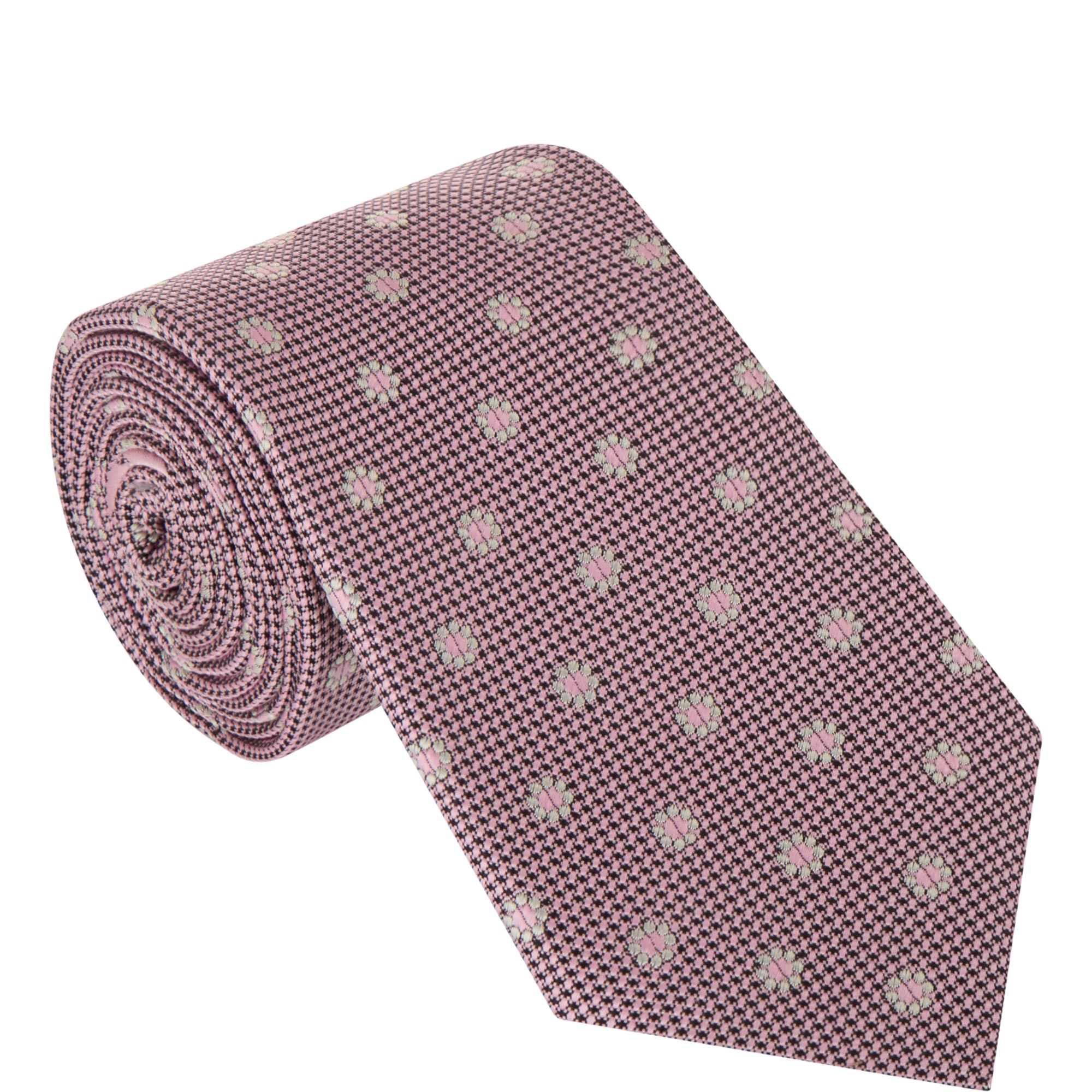 Floral Check Silk Tie