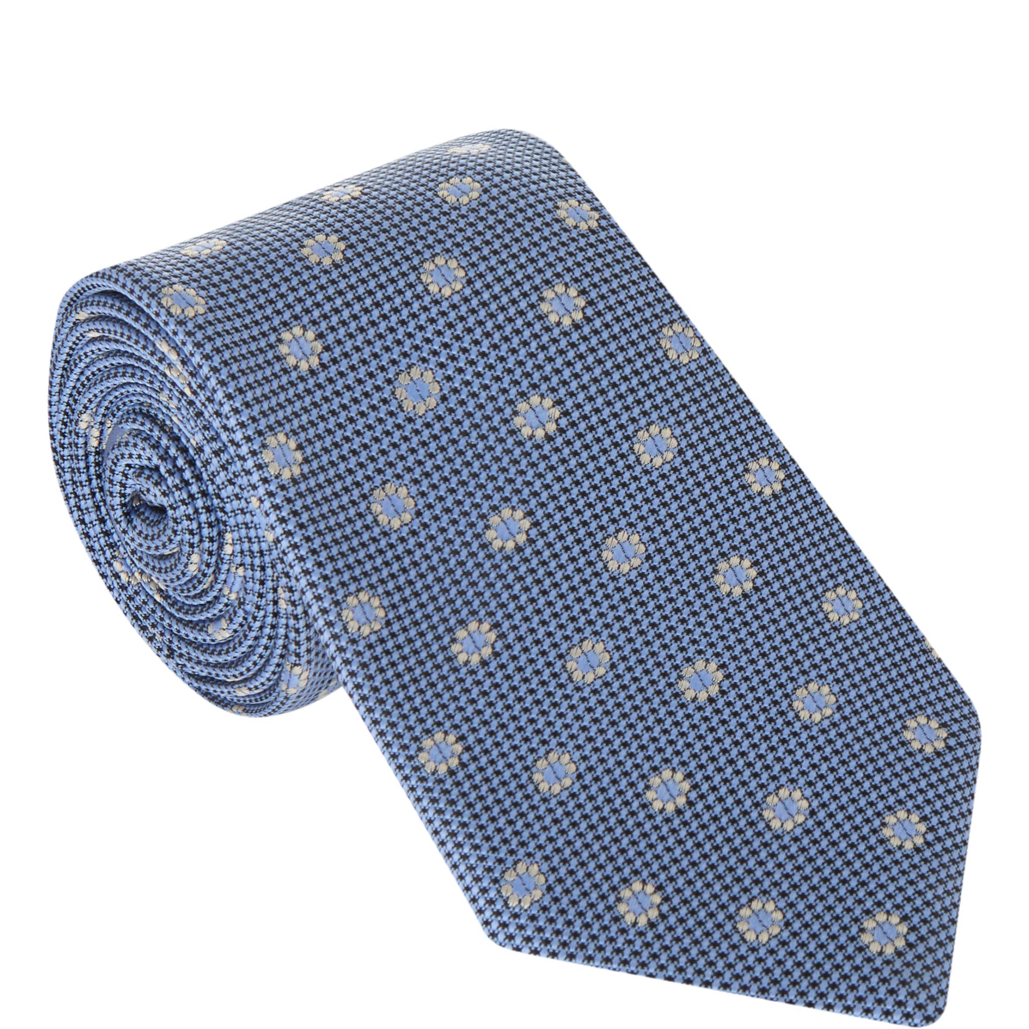 Floral Check Silk Tie