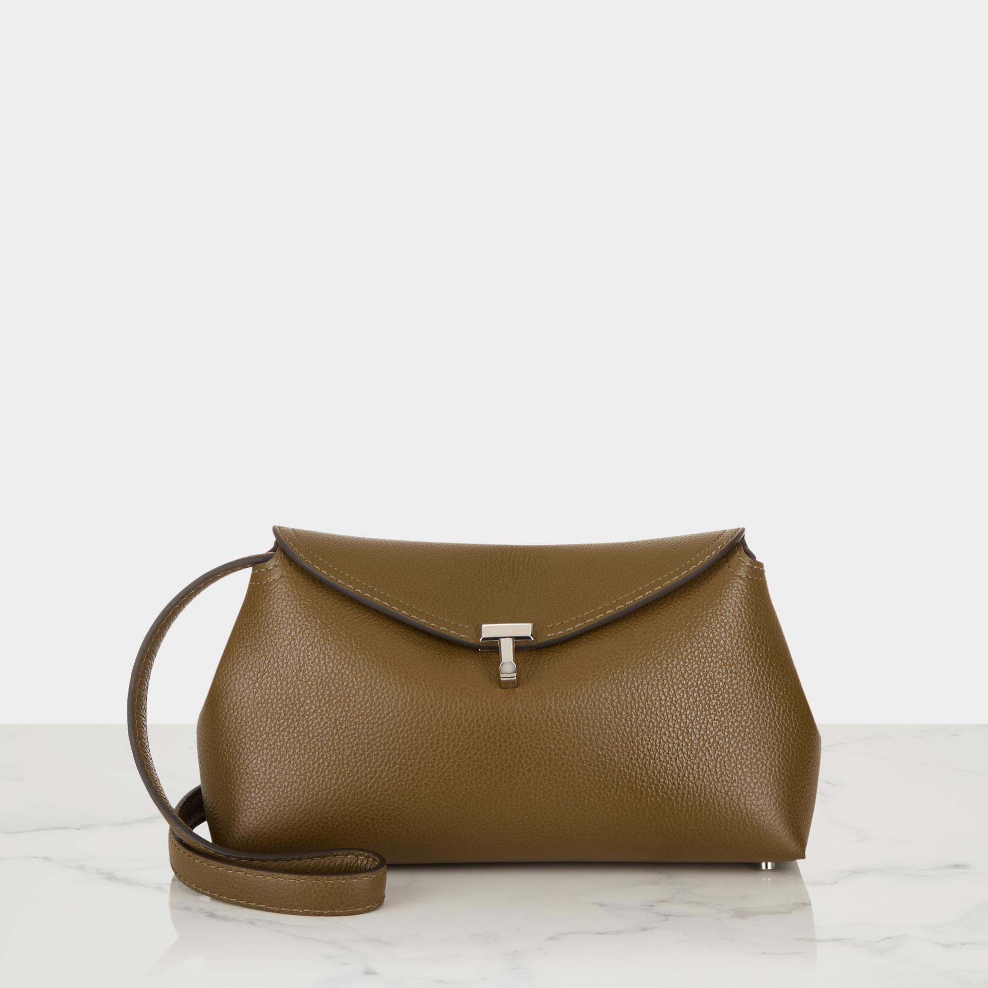 T-Lock Leather Clutch