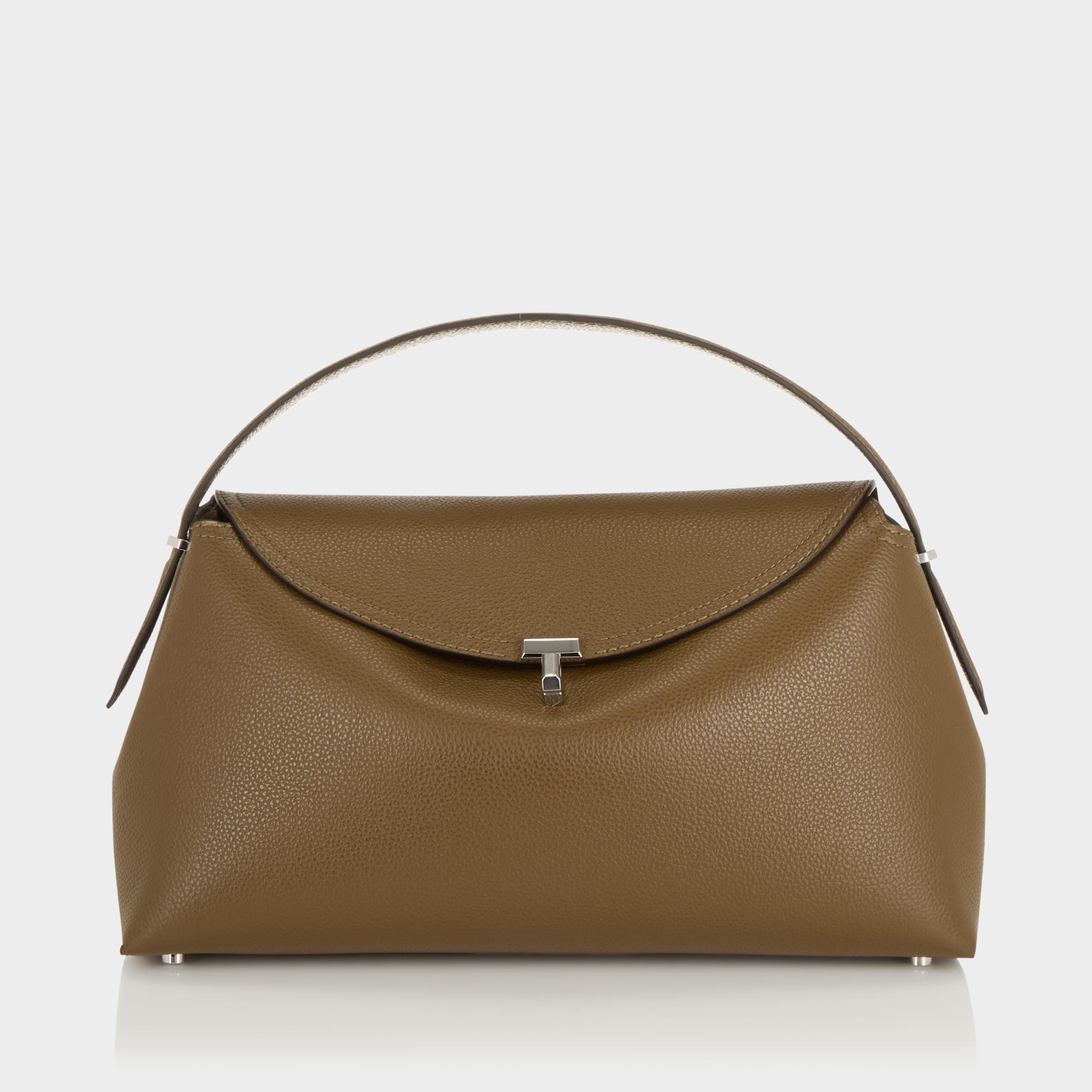 T-Lock Leather Top Handle Bag