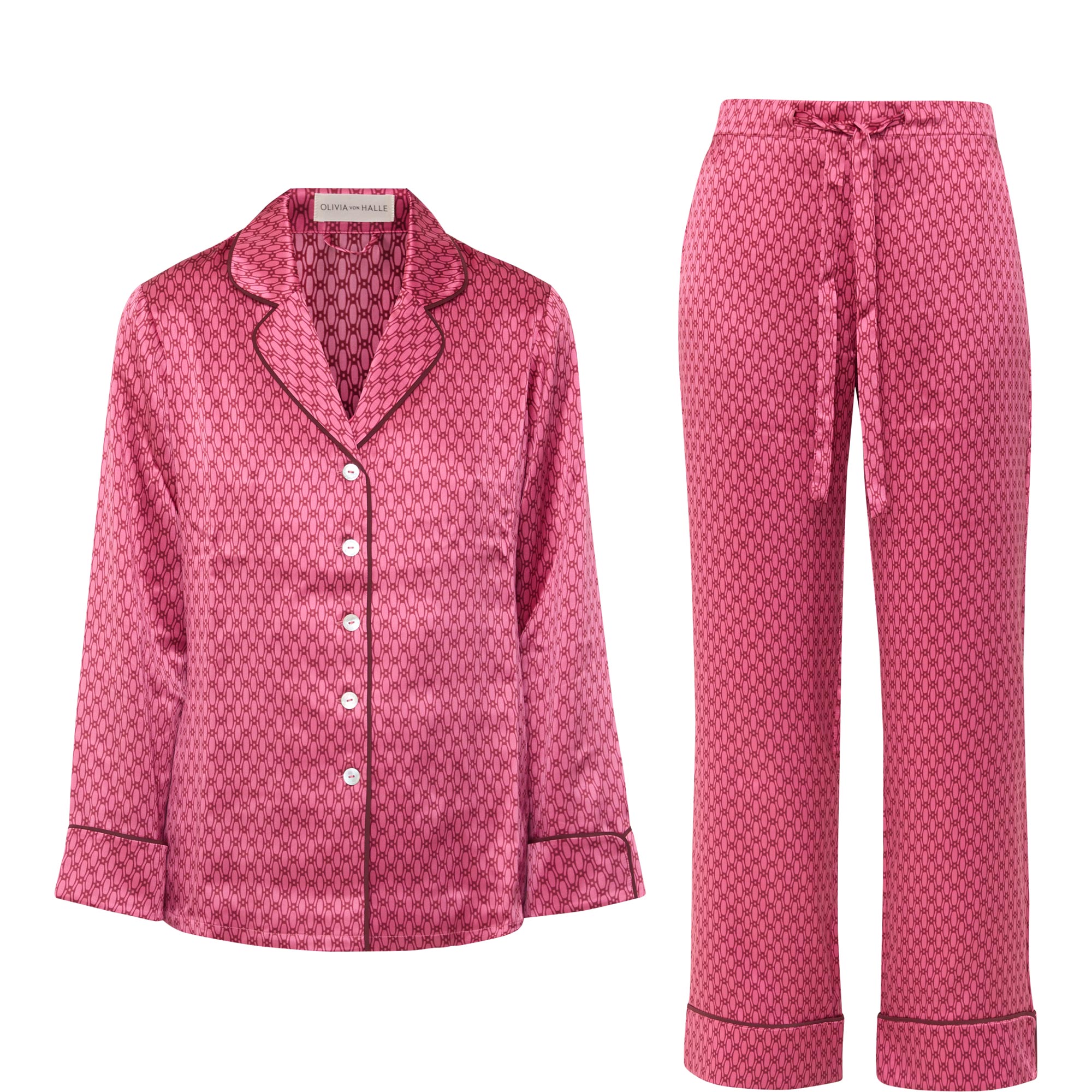 Geometric Silk Pyjama Set