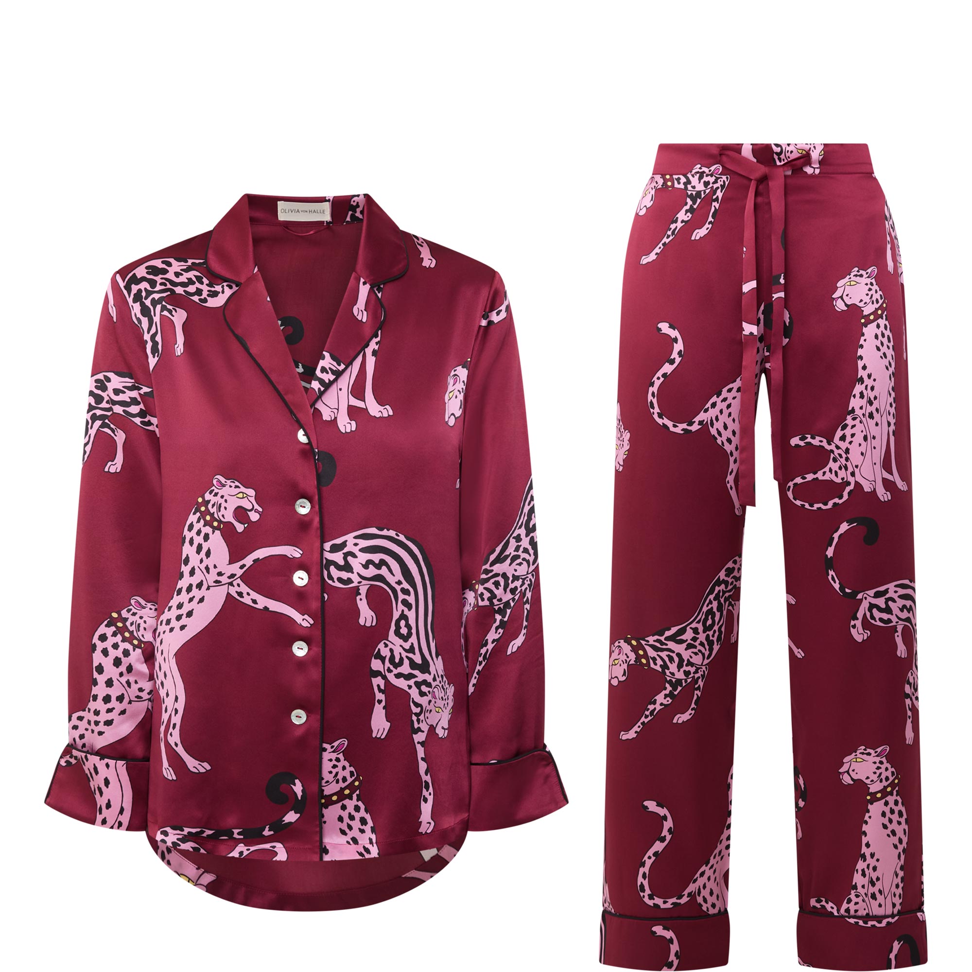 Leopard Silk Pyjama Set