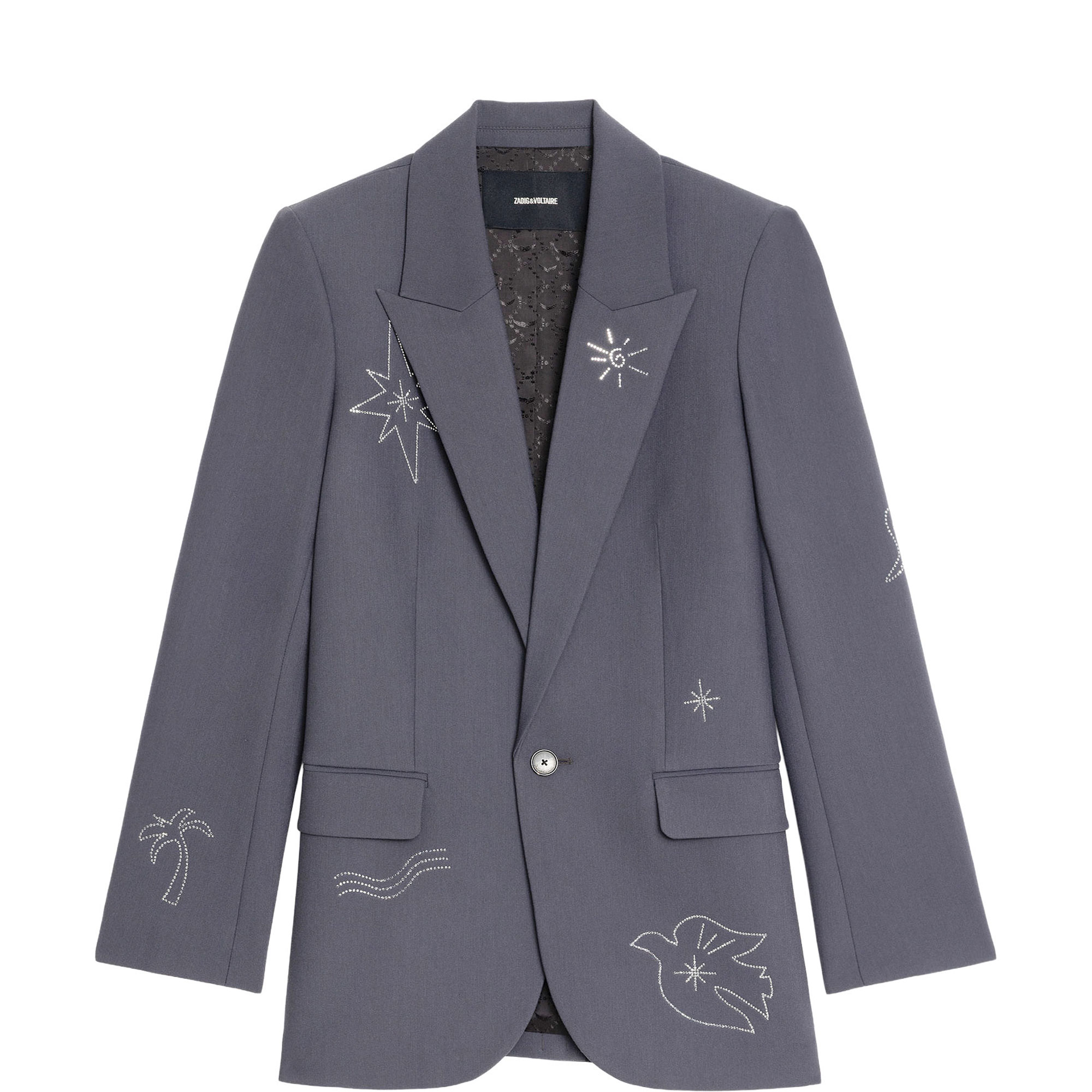 Vival Embroidered Single-Breasted Blazer