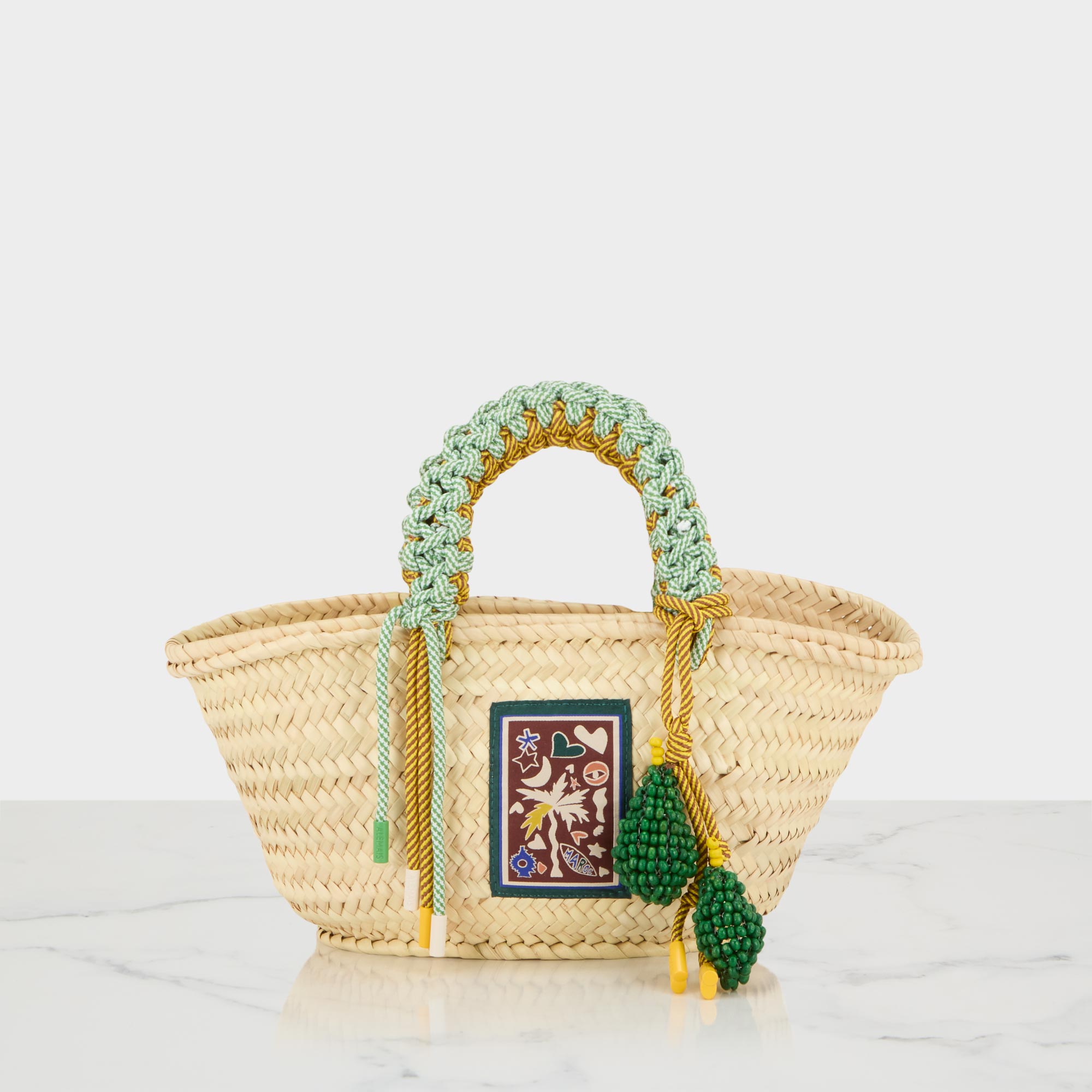 Macrame Mini Basket Tote Bag