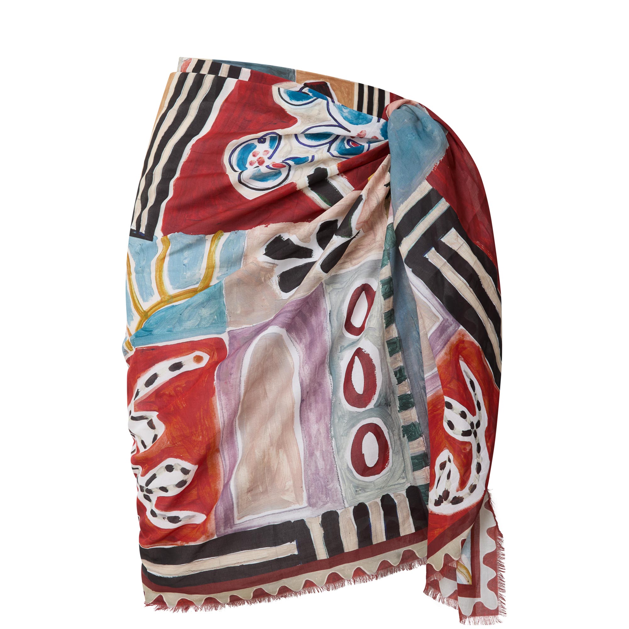 Michelle Silk Fringe Scarf