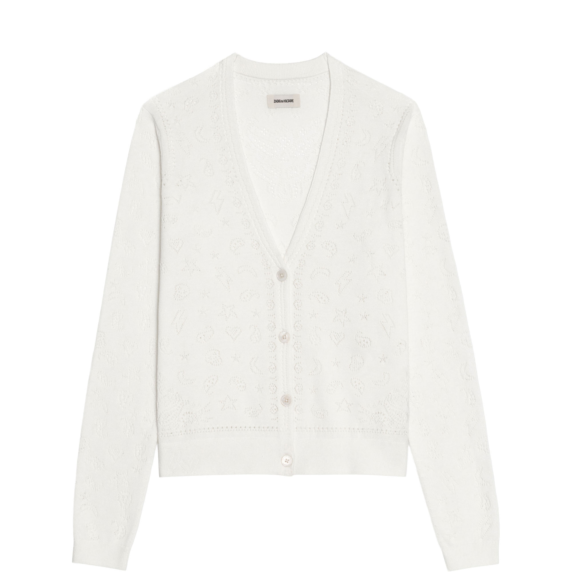 Manala Pointelle Logo Cardigan