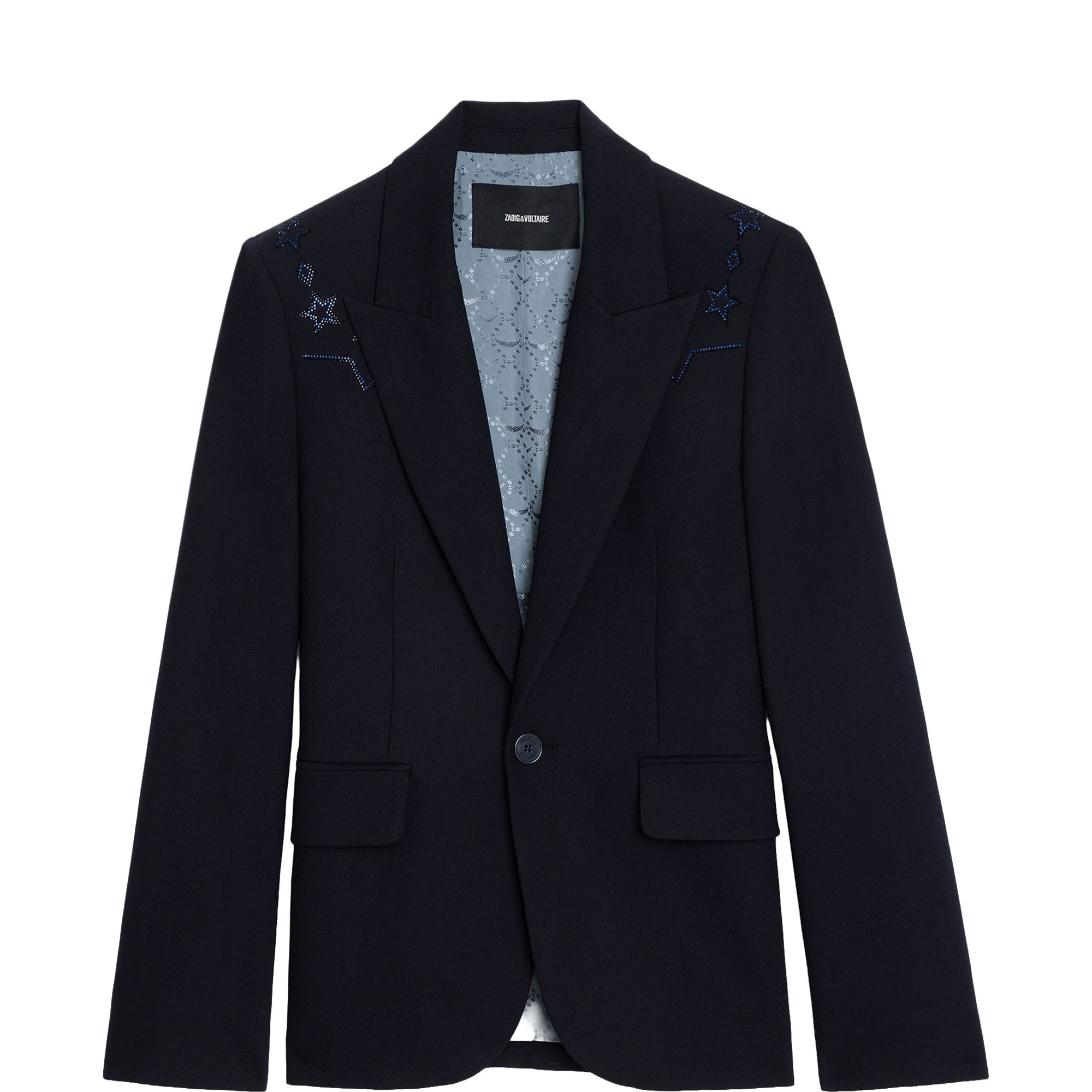 Vavy Rhinestone Logo Blazer