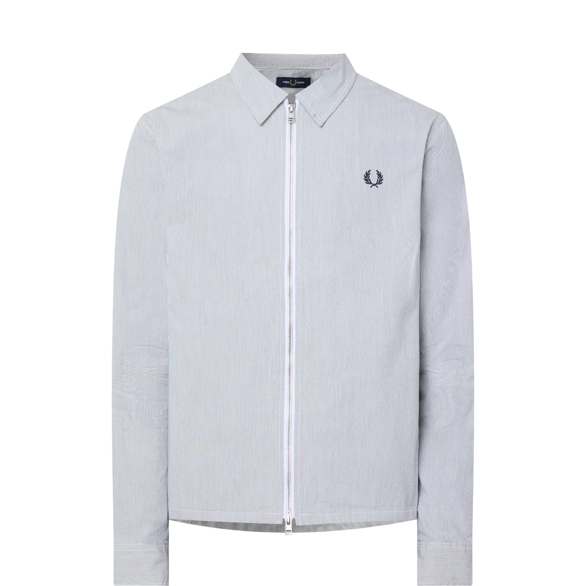 Laurel Logo Seersucker Zip Overshirt