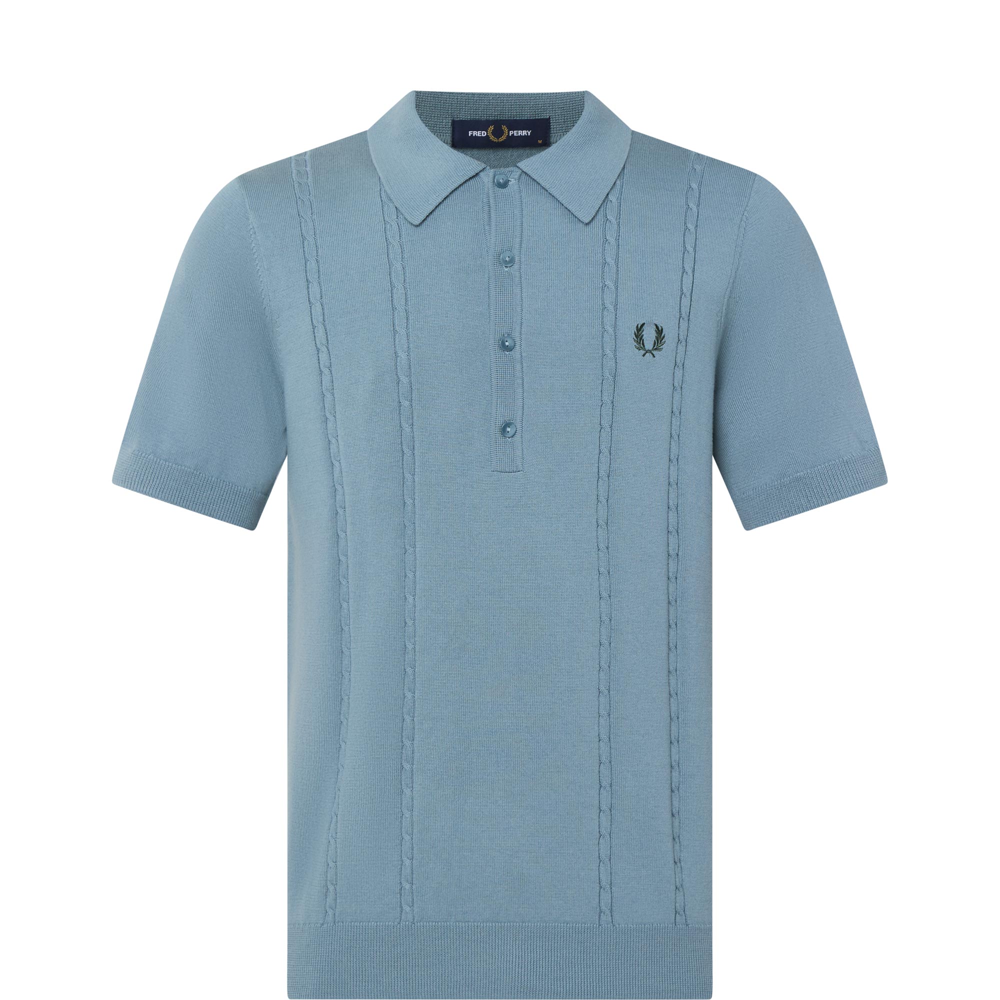 Laurel Logo Cable Knit Polo Shirt