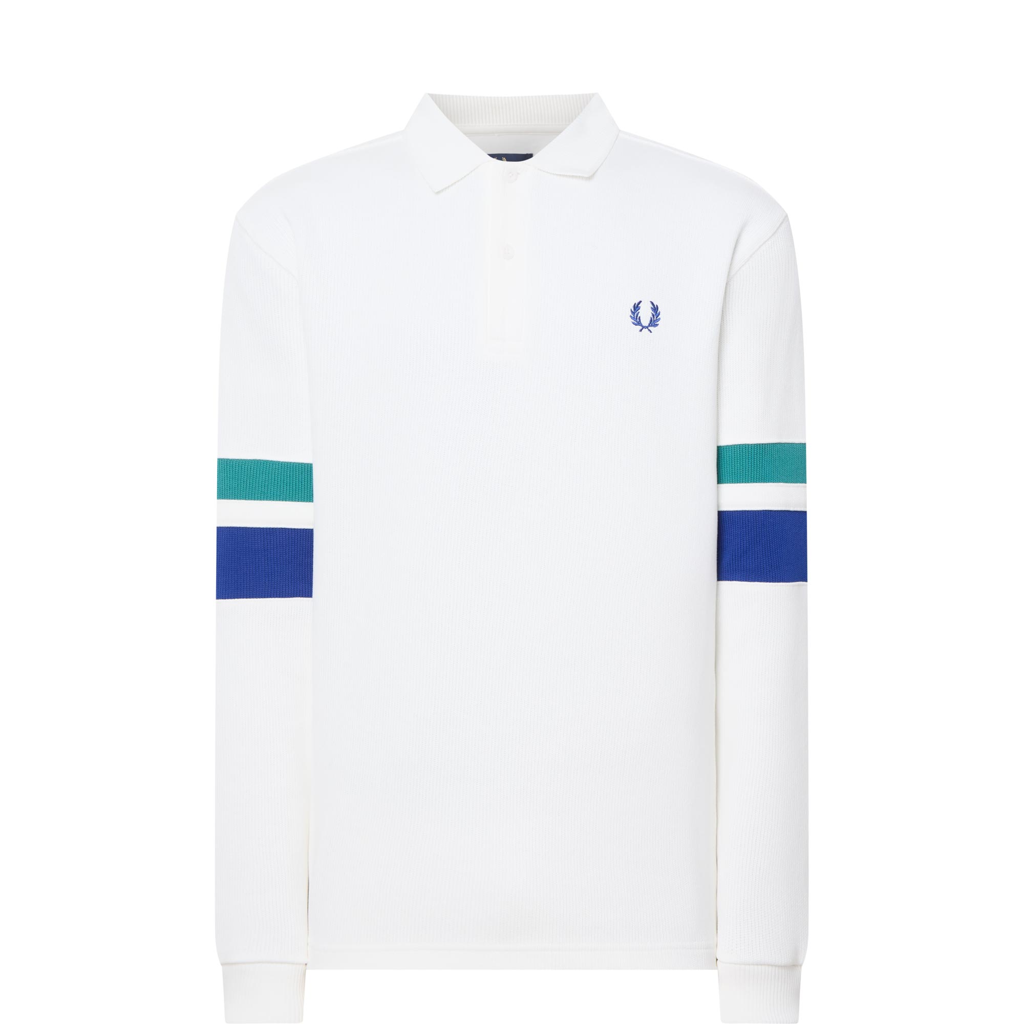 Laurel Logo Striped Sleeve Polo Shirt