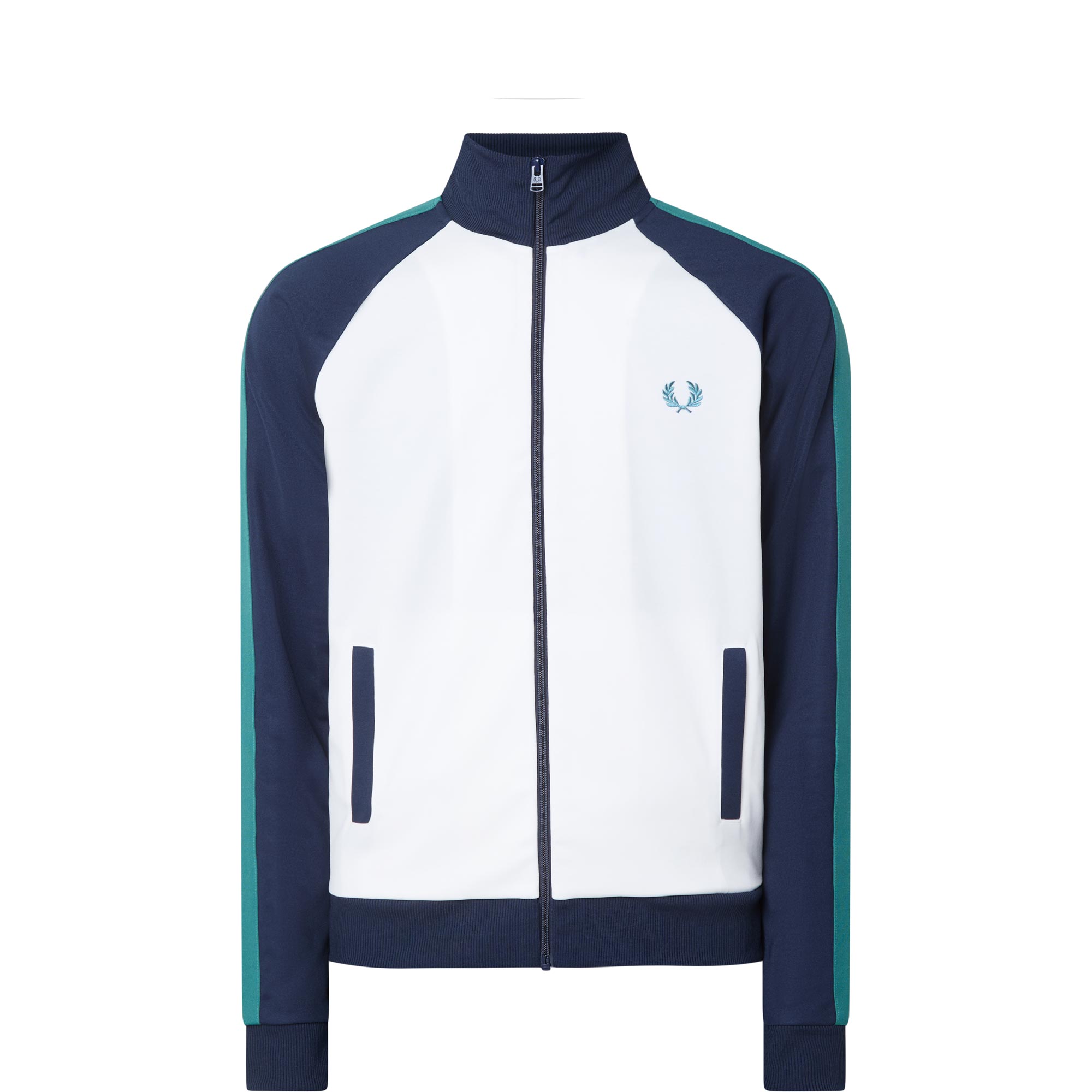 Contrast Stripe Logo Zip Sweatshirt