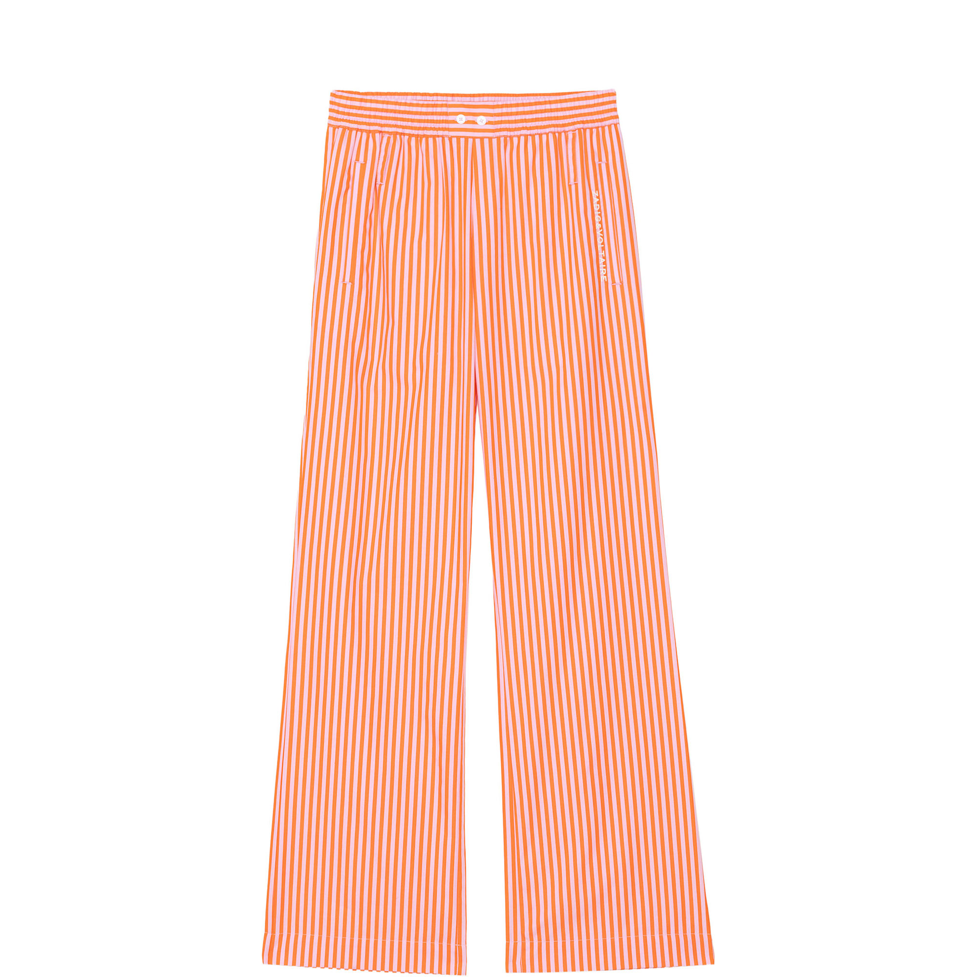 Poma Logo Striped Straight Leg Trousers