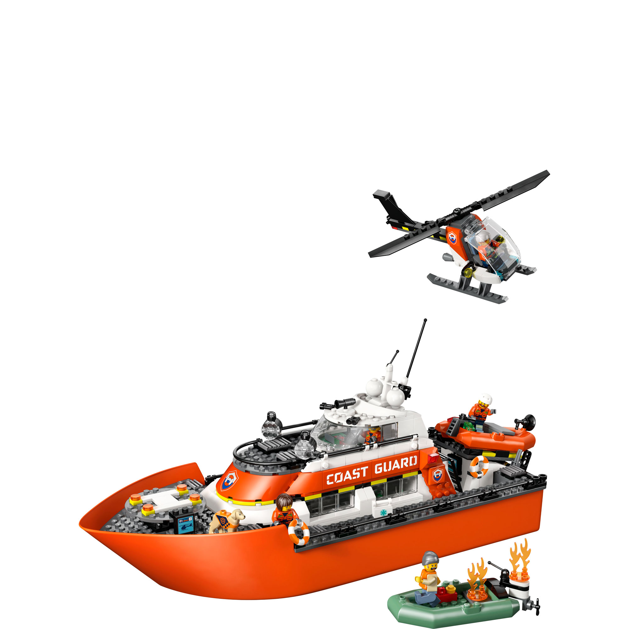 LEGO&reg; City Coast Guard Rescue Boat & Helicopter Playset