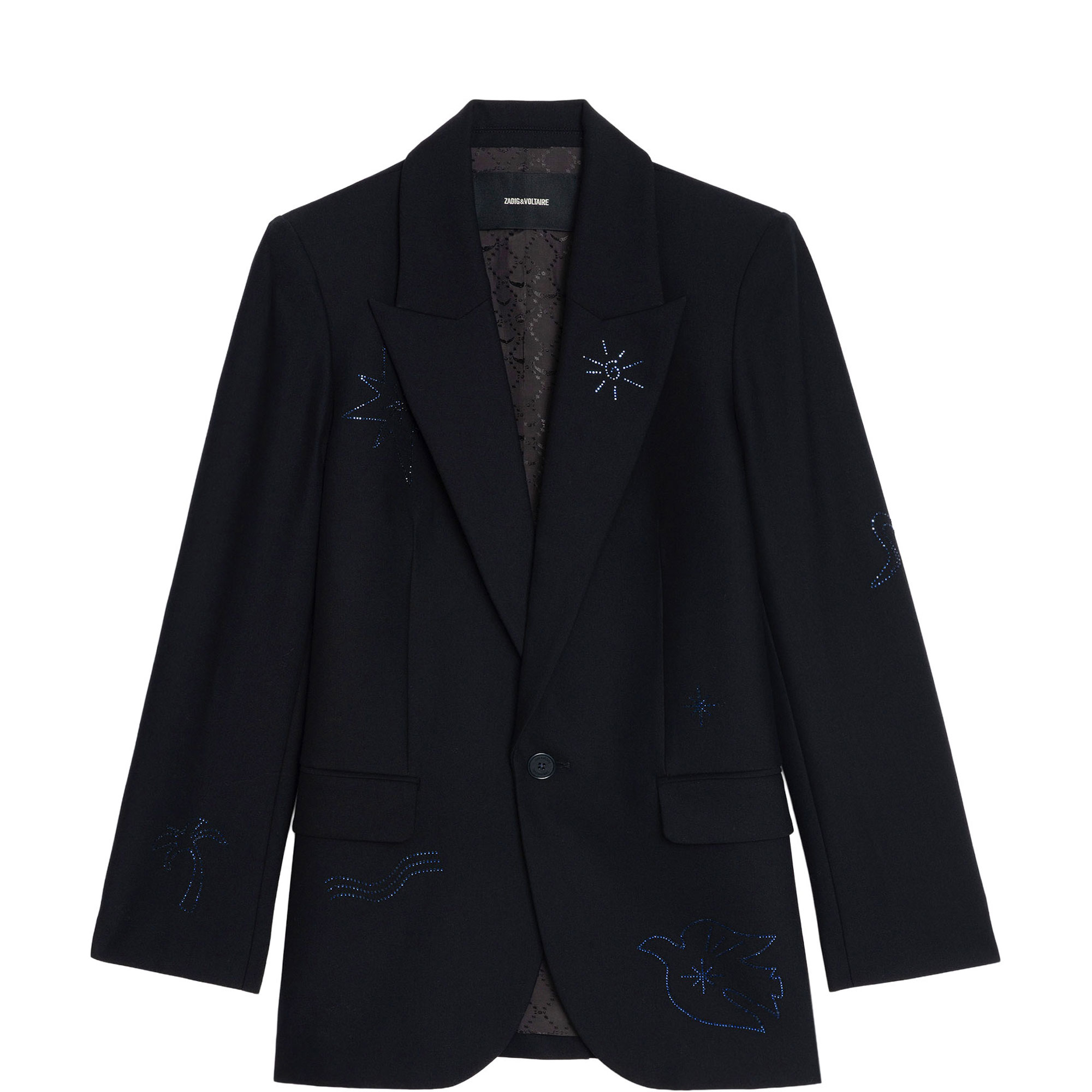 Vival Embroidered Single-Breasted Blazer