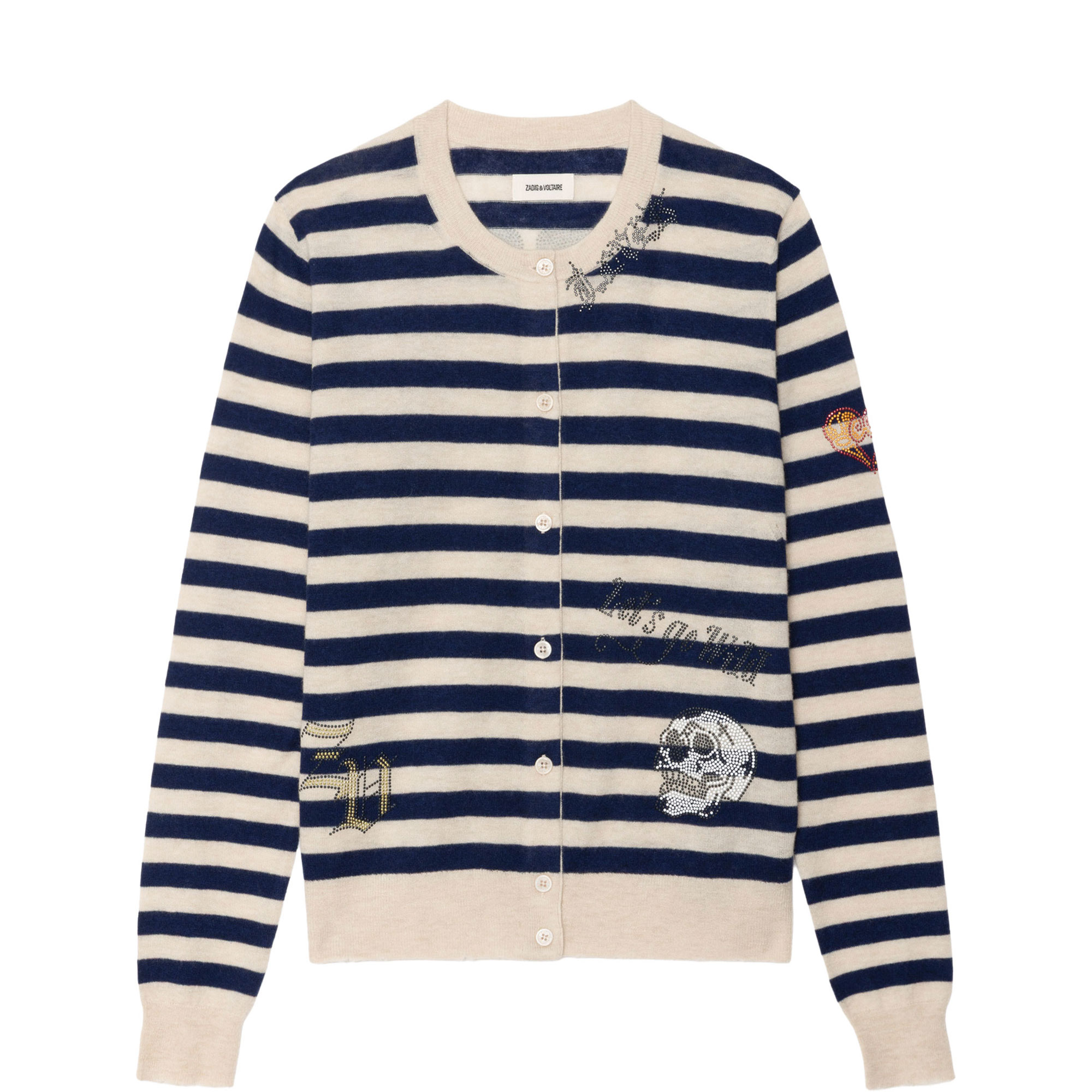 Missya Striped Logo Cashmere Cardigan
