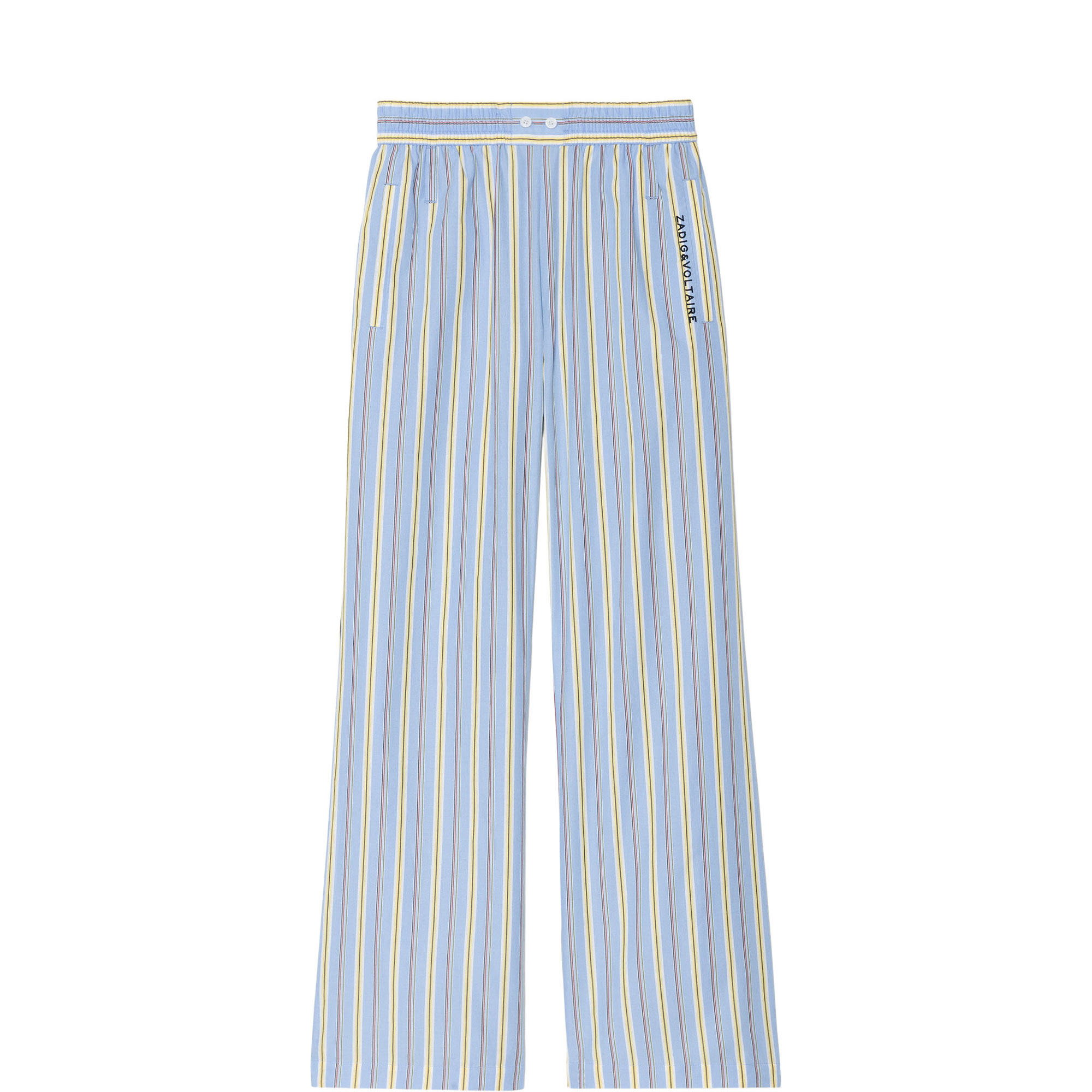 Poma Logo Striped Straight Leg Trousers