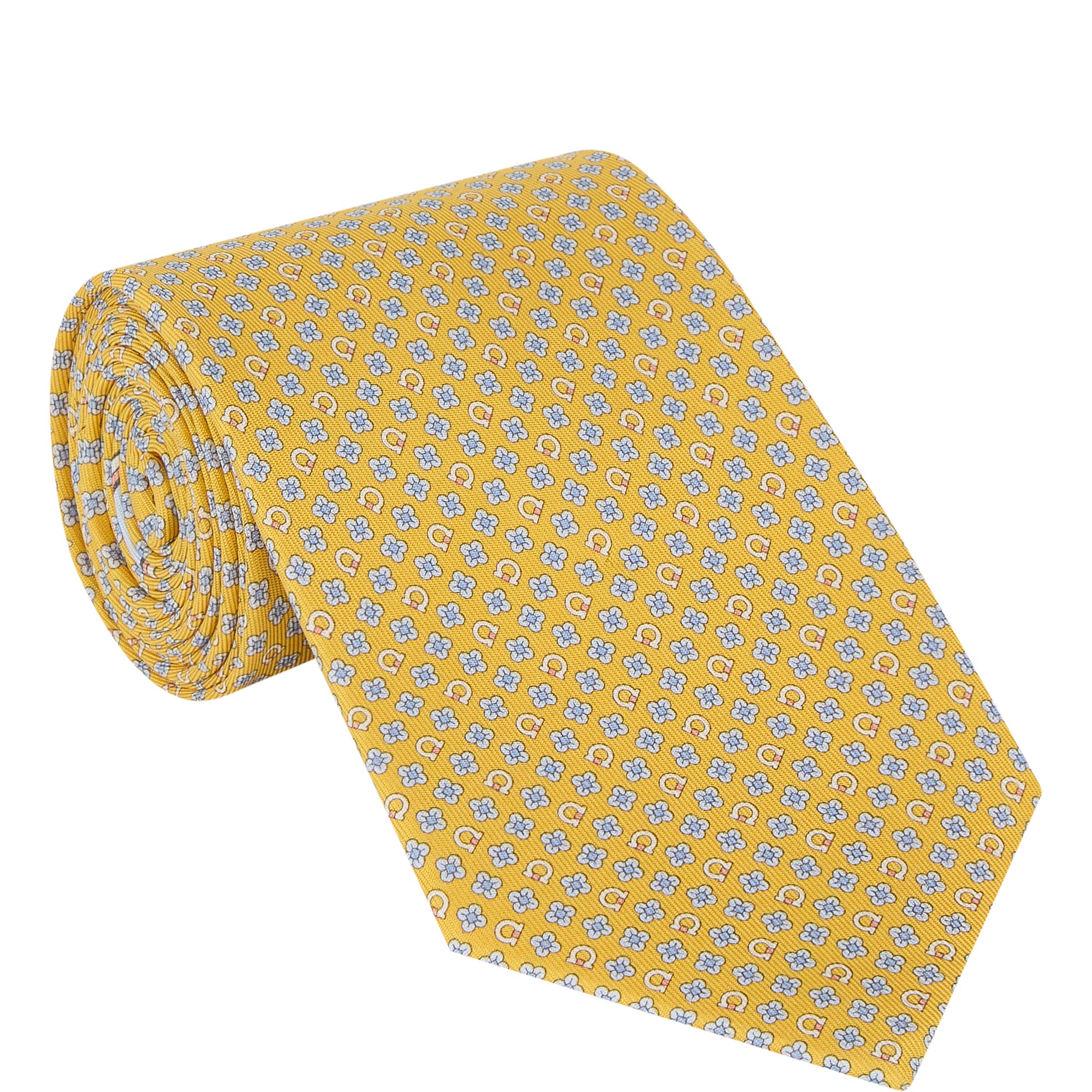 Logo Lettered Flower Silk Tie