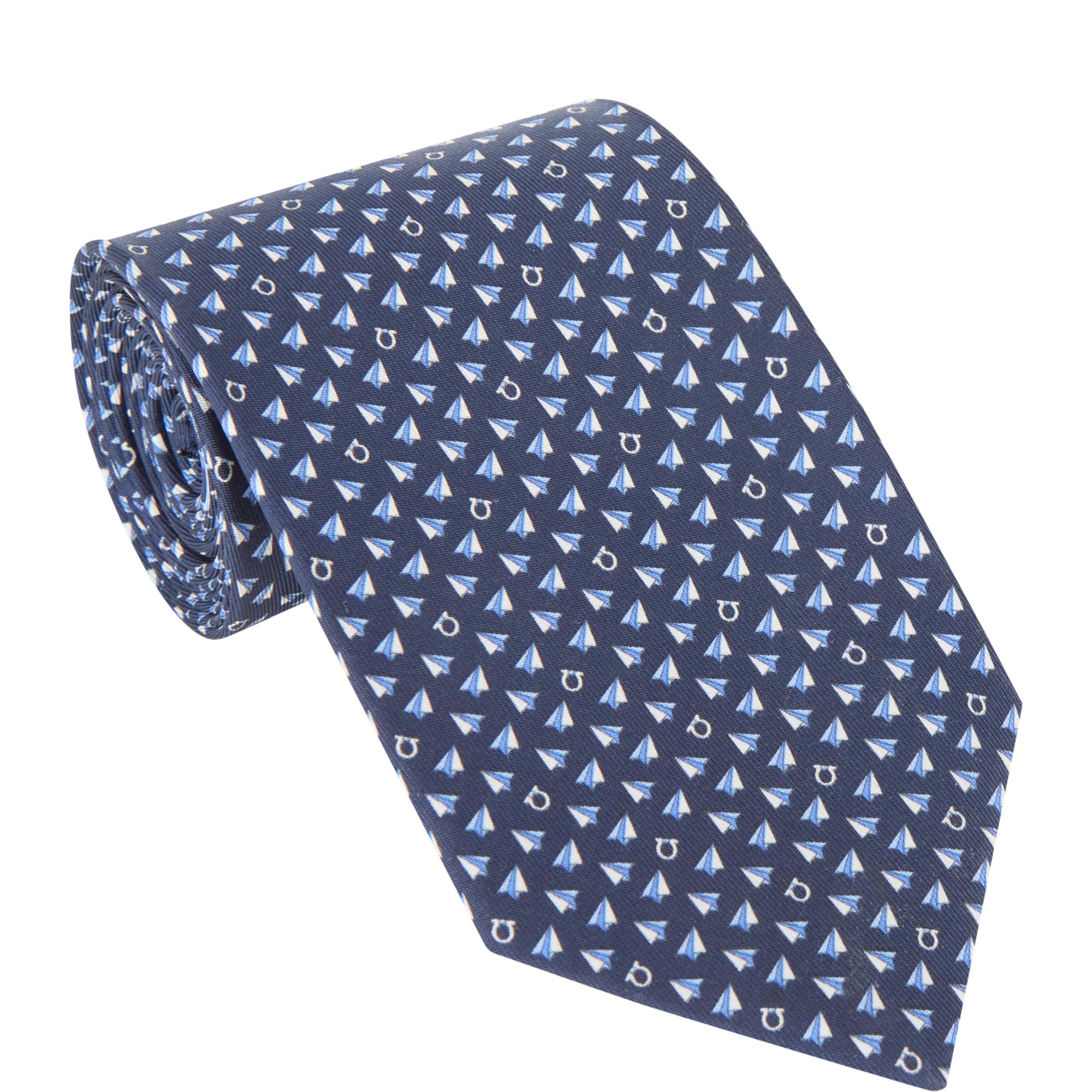 Paper Plane Logo Silk Tie