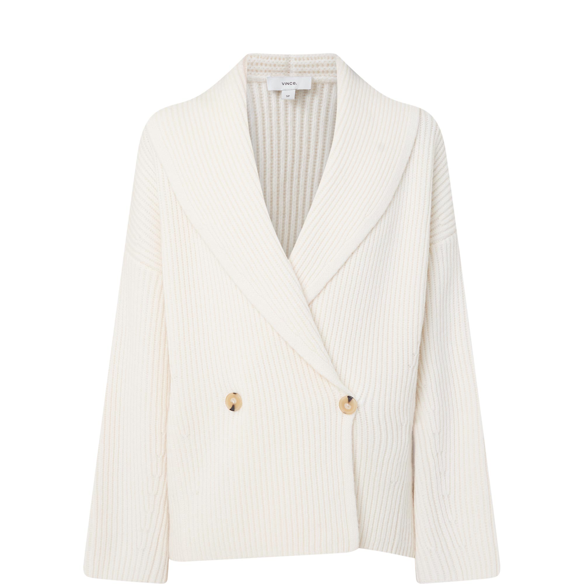 Draped Double-Breasted Cardigan