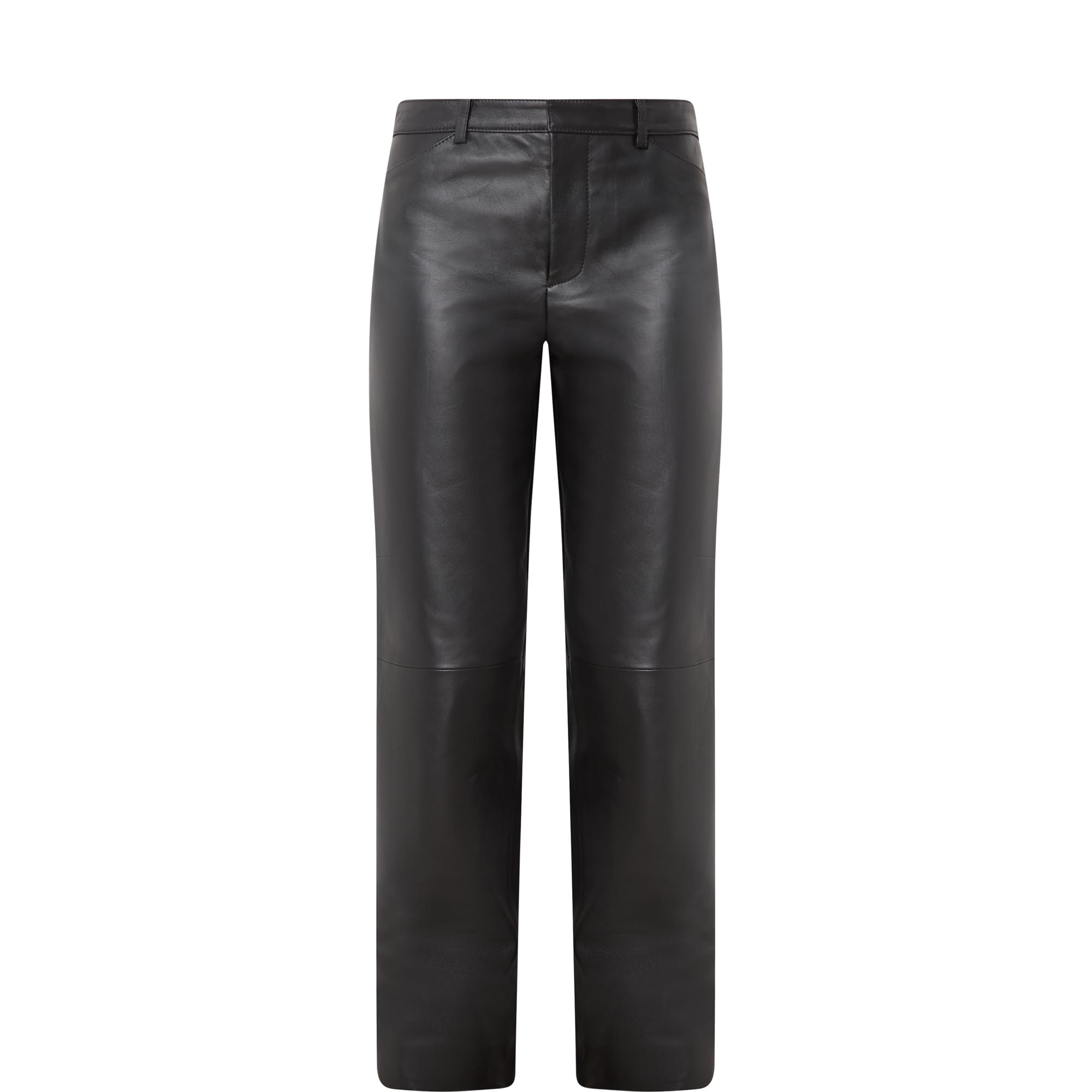 Mid-Rise Leather Trousers