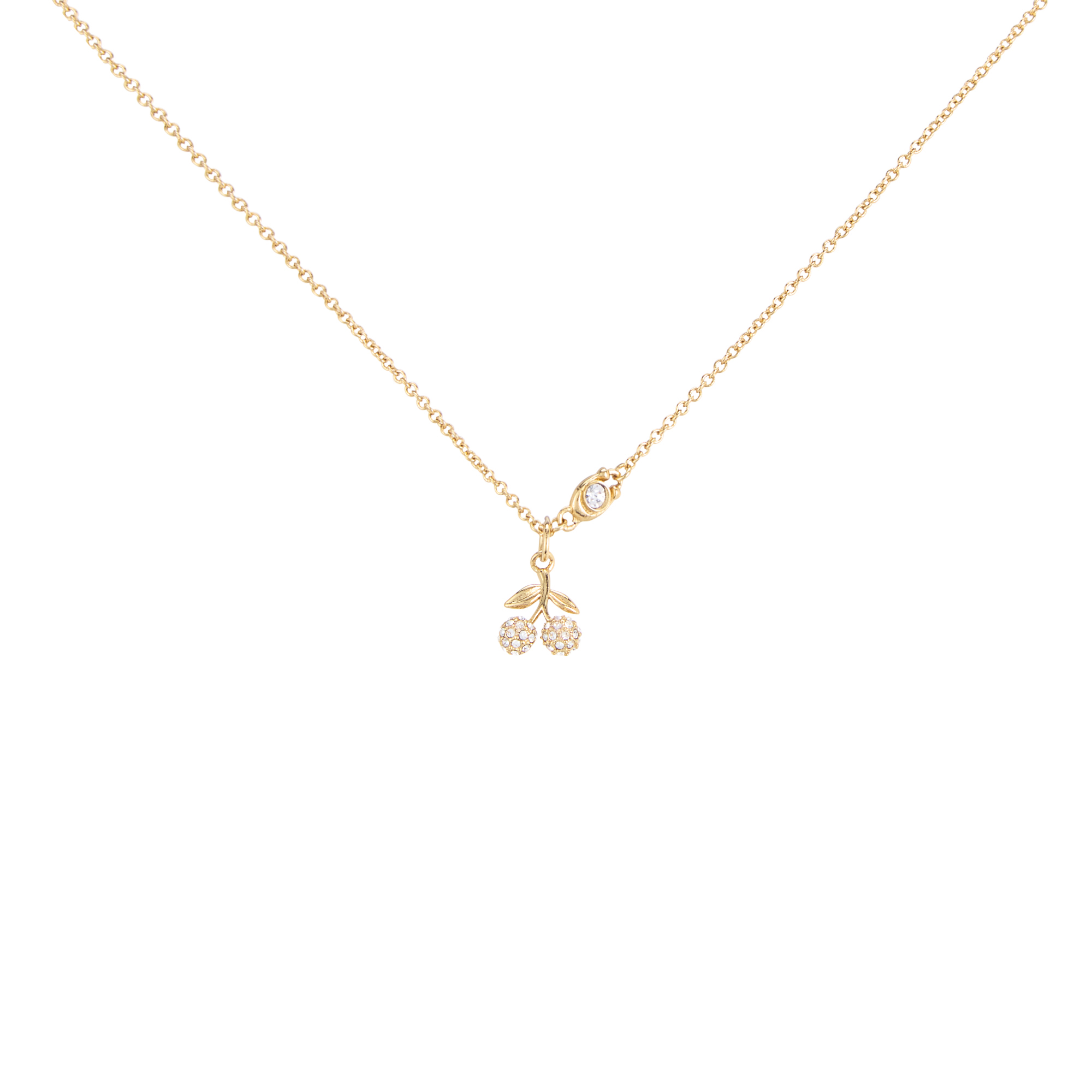 Pav&eacute; Cherry Pendant Necklace