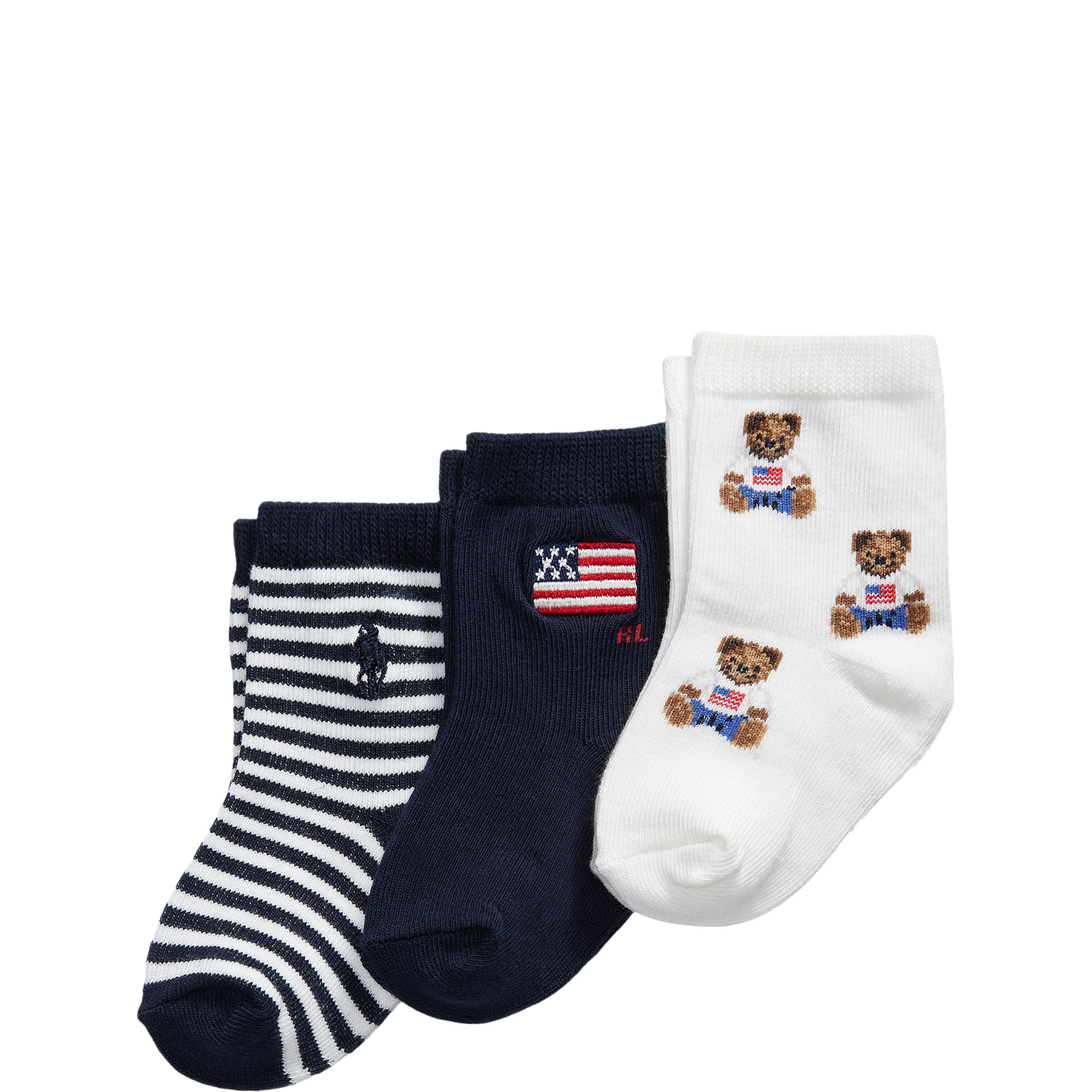 Polo Bear Crew Sock Three-Pack
