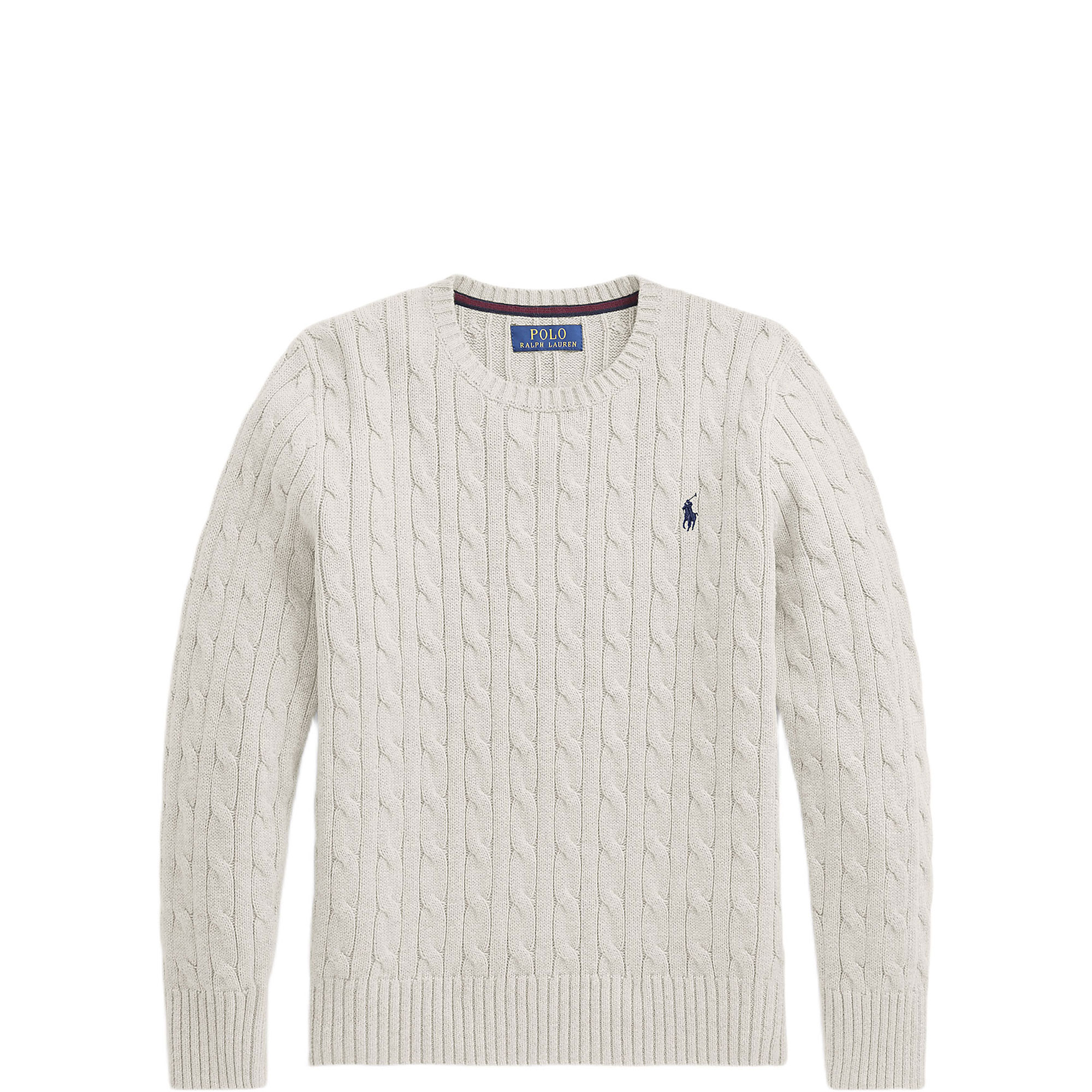 Polo Player Logo Cable Knit Sweater