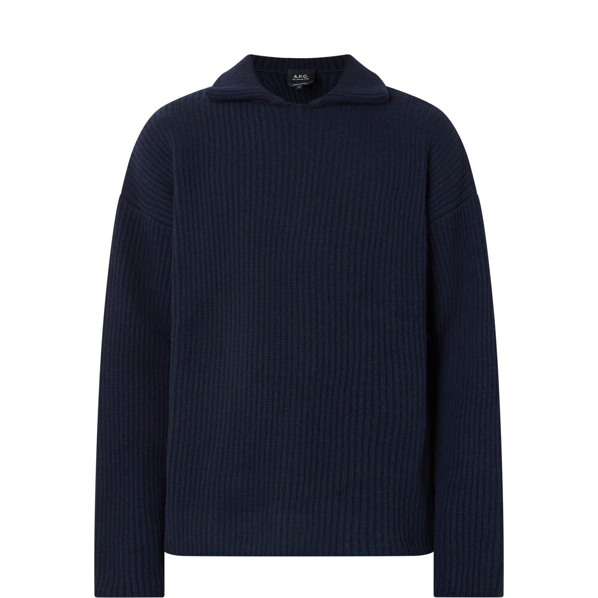 Wide Rib Collared Sweater