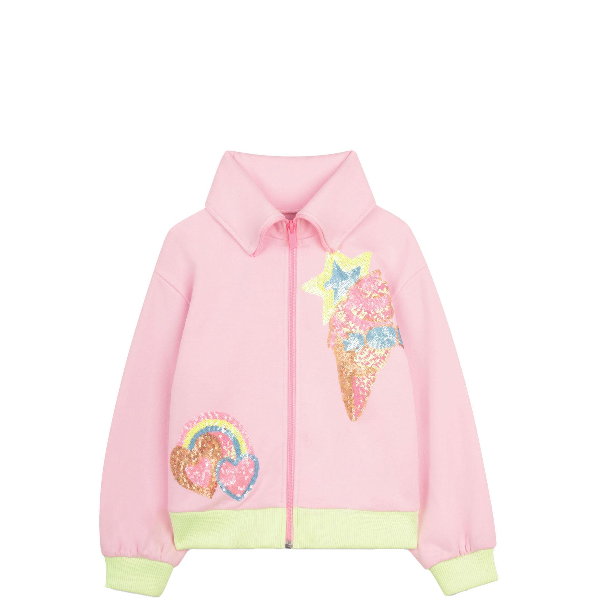 Sequin Embellished Zip Sweatshirt