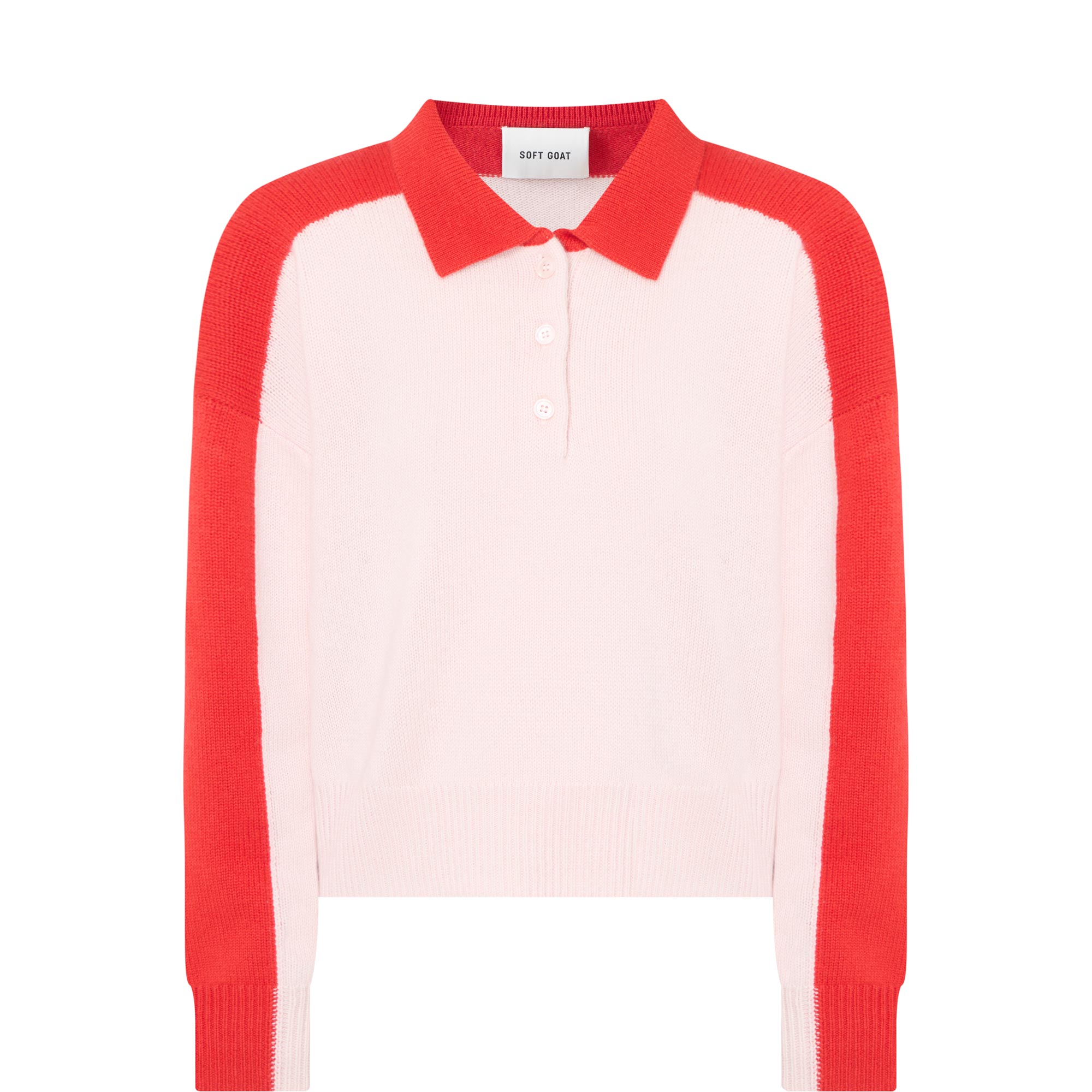 Colour-Blocked Knitted Polo Shirt