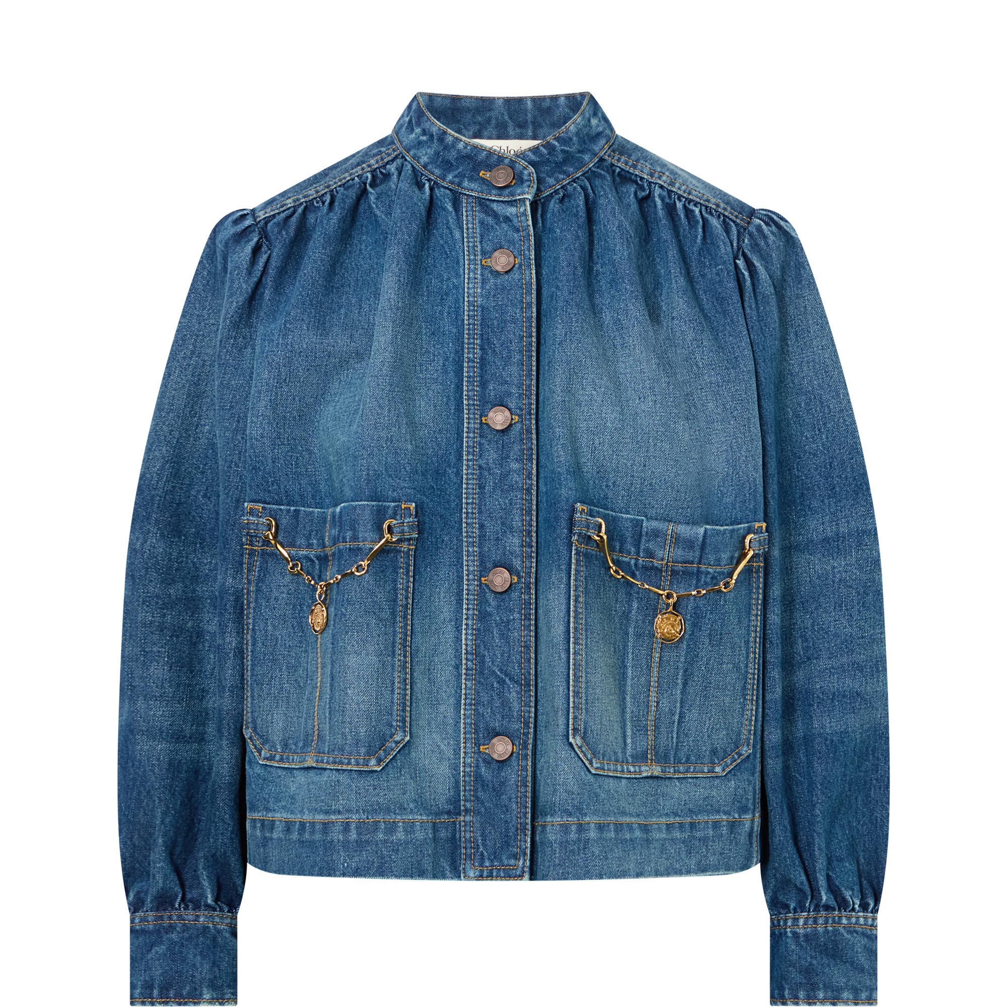 Pleated Denim Jacket
