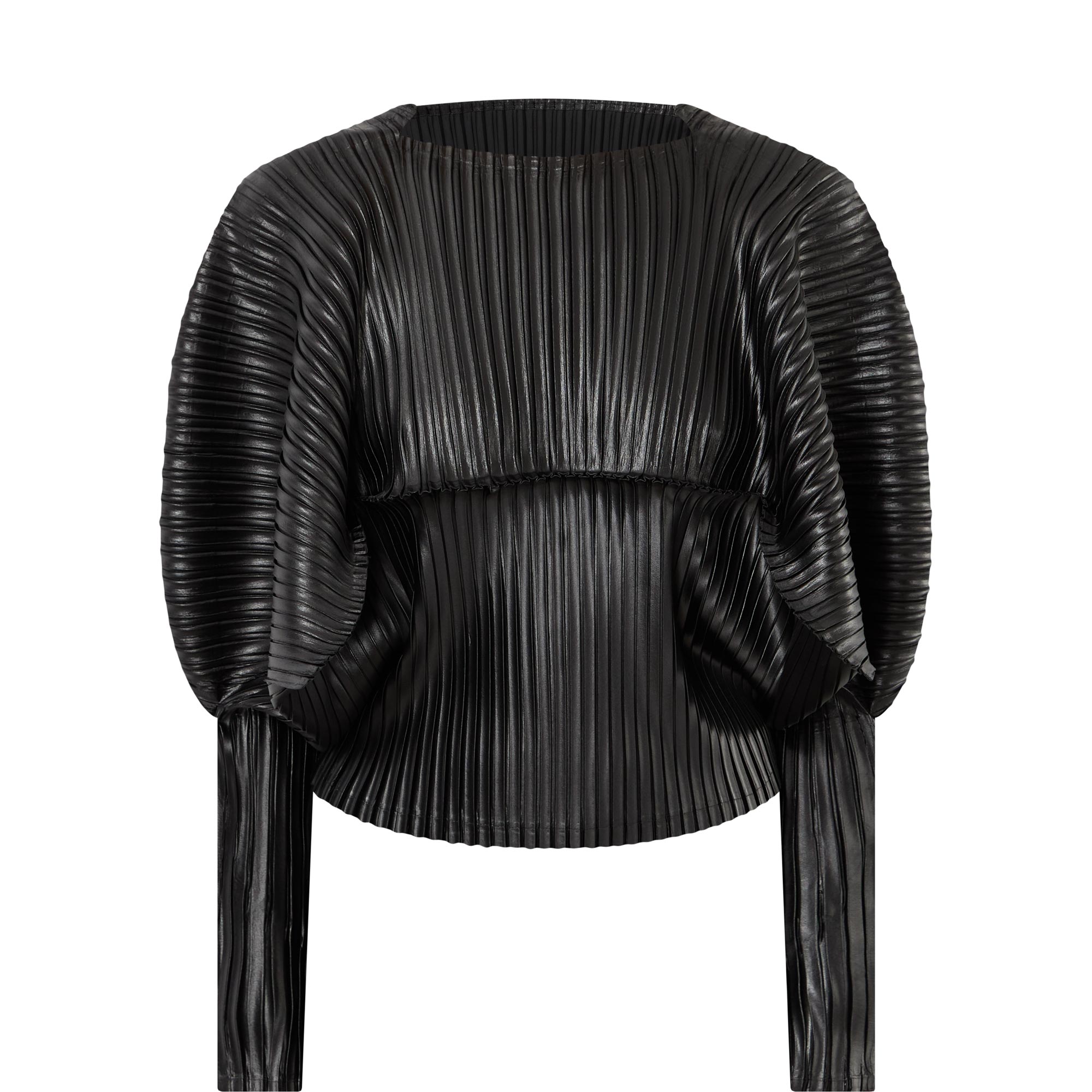 Glossed Metal Pleated Top